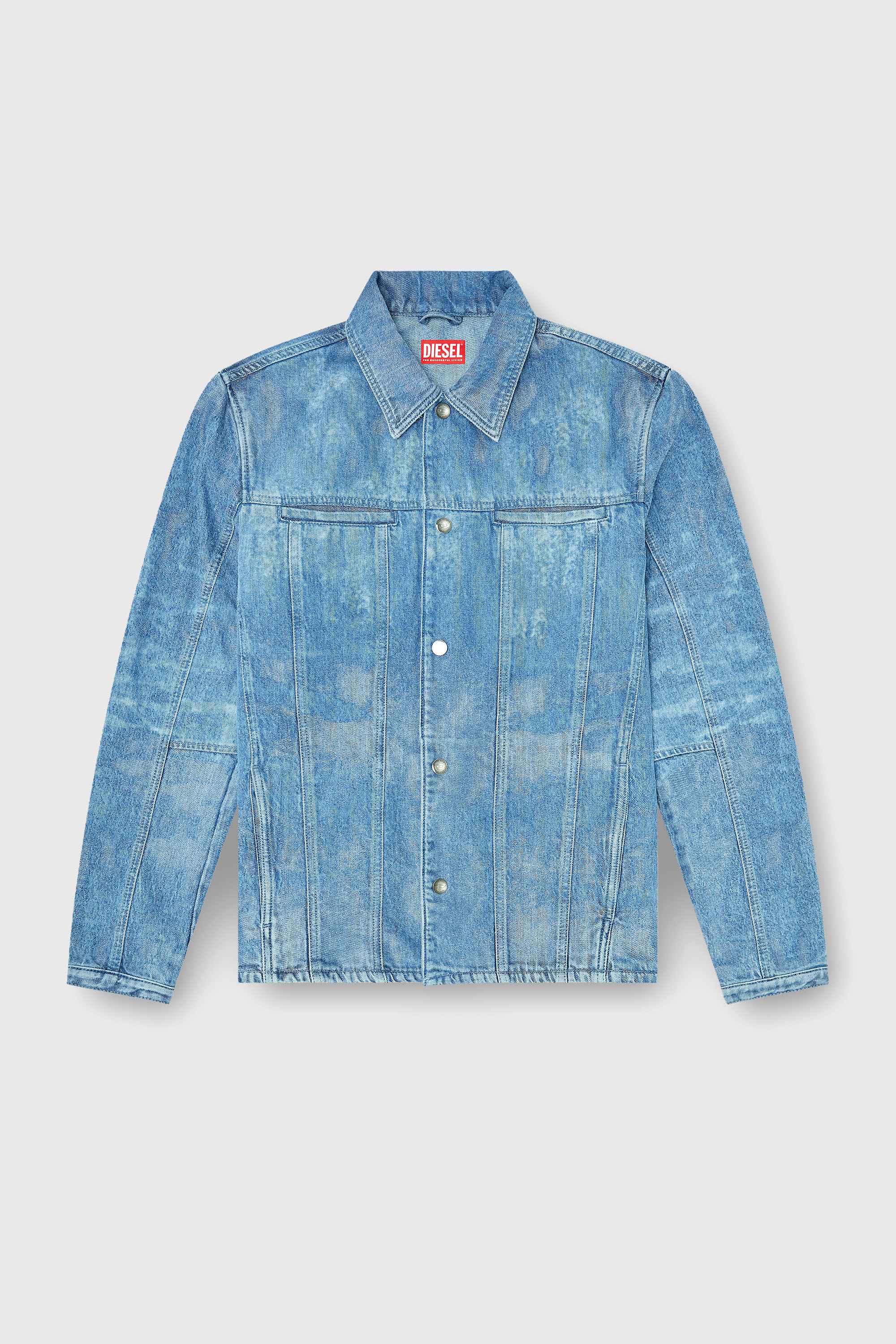 Diesel - D-SERON-FSI, Man's Jacket in satin denim in Light Blue - 2
