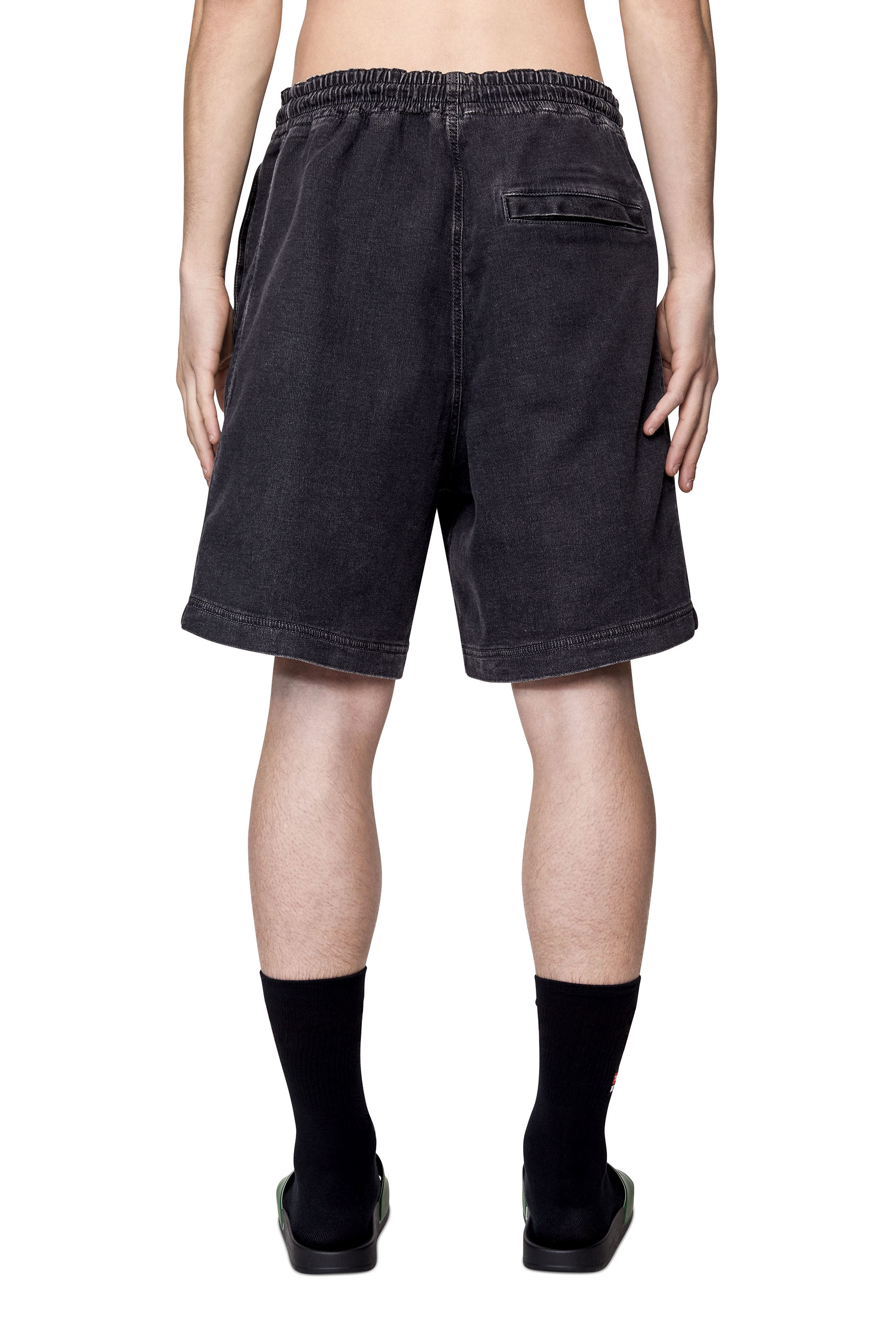 Diesel - D-BOXY TRACK DENIM SHORTS, Black/Dark grey - Image 4