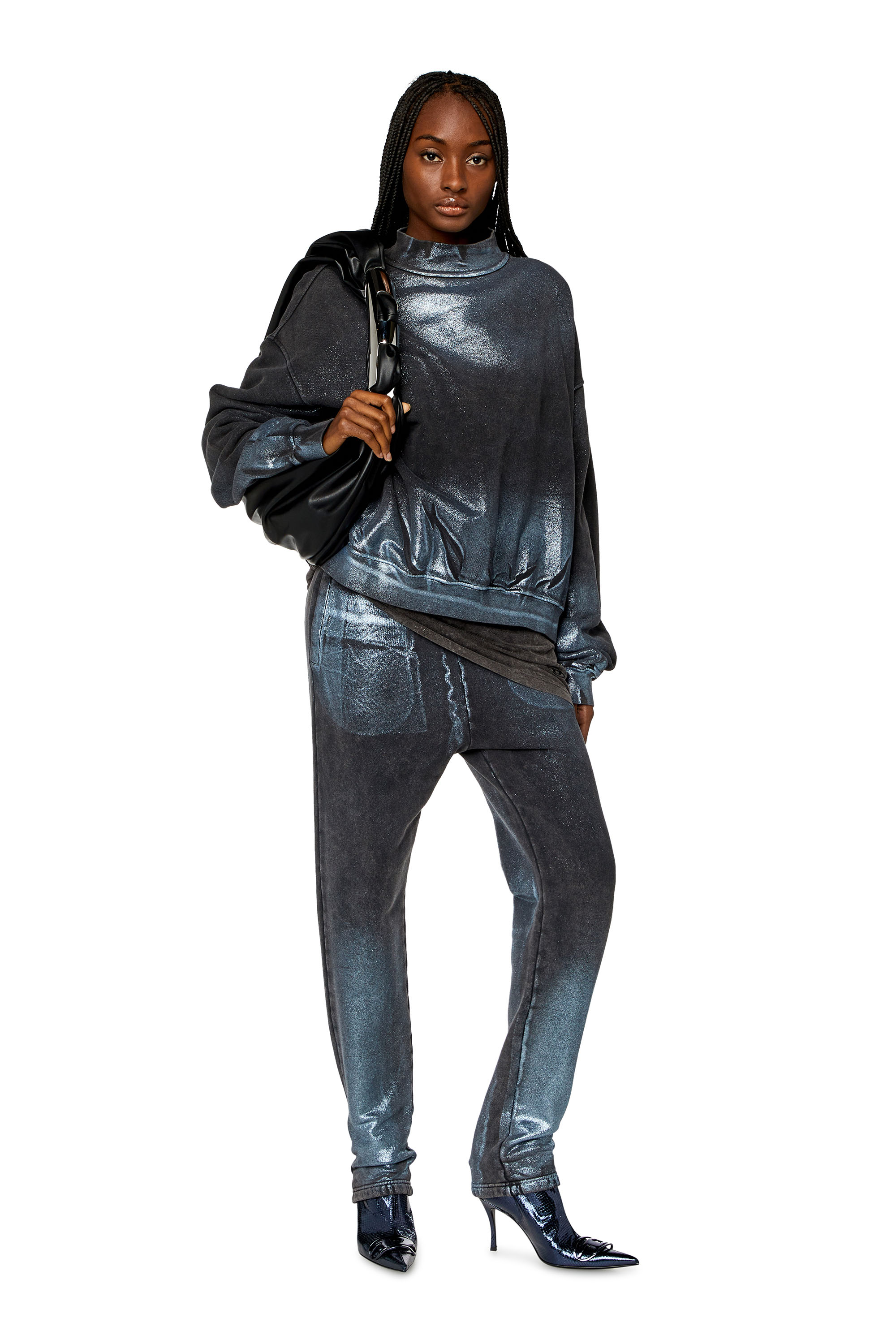Diesel - F-ALEXAN, Woman Faded metallic sweatshirt in Multicolor - Image 2
