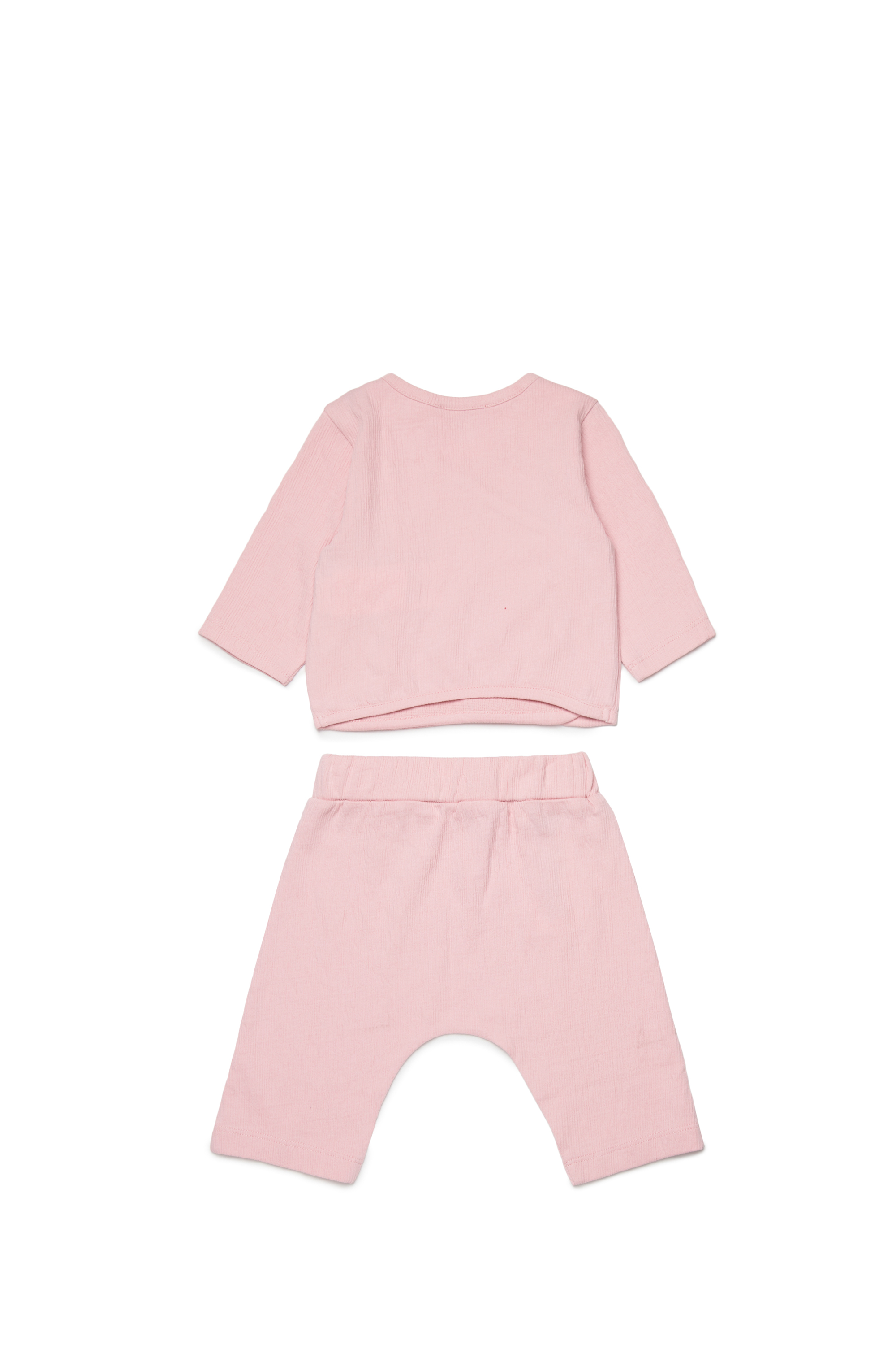 Diesel - STSIDE-NB-SET, Unisex's Textured cotton jumpsuit set in Pink - 2