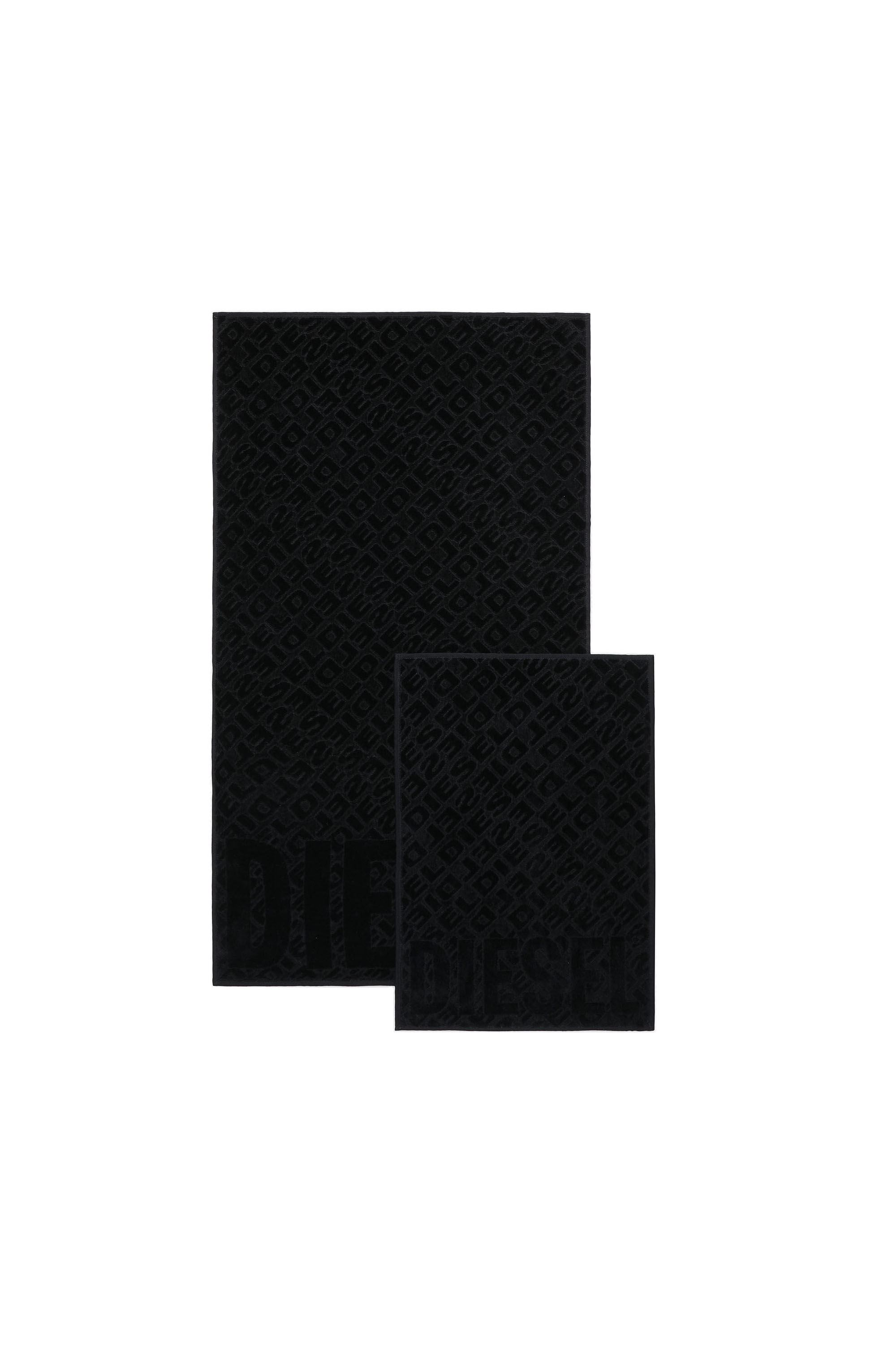 Diesel - COPP 3DLOGO         1+1, Unisex's Set of 2 towels 3D LOGO in Black - 2