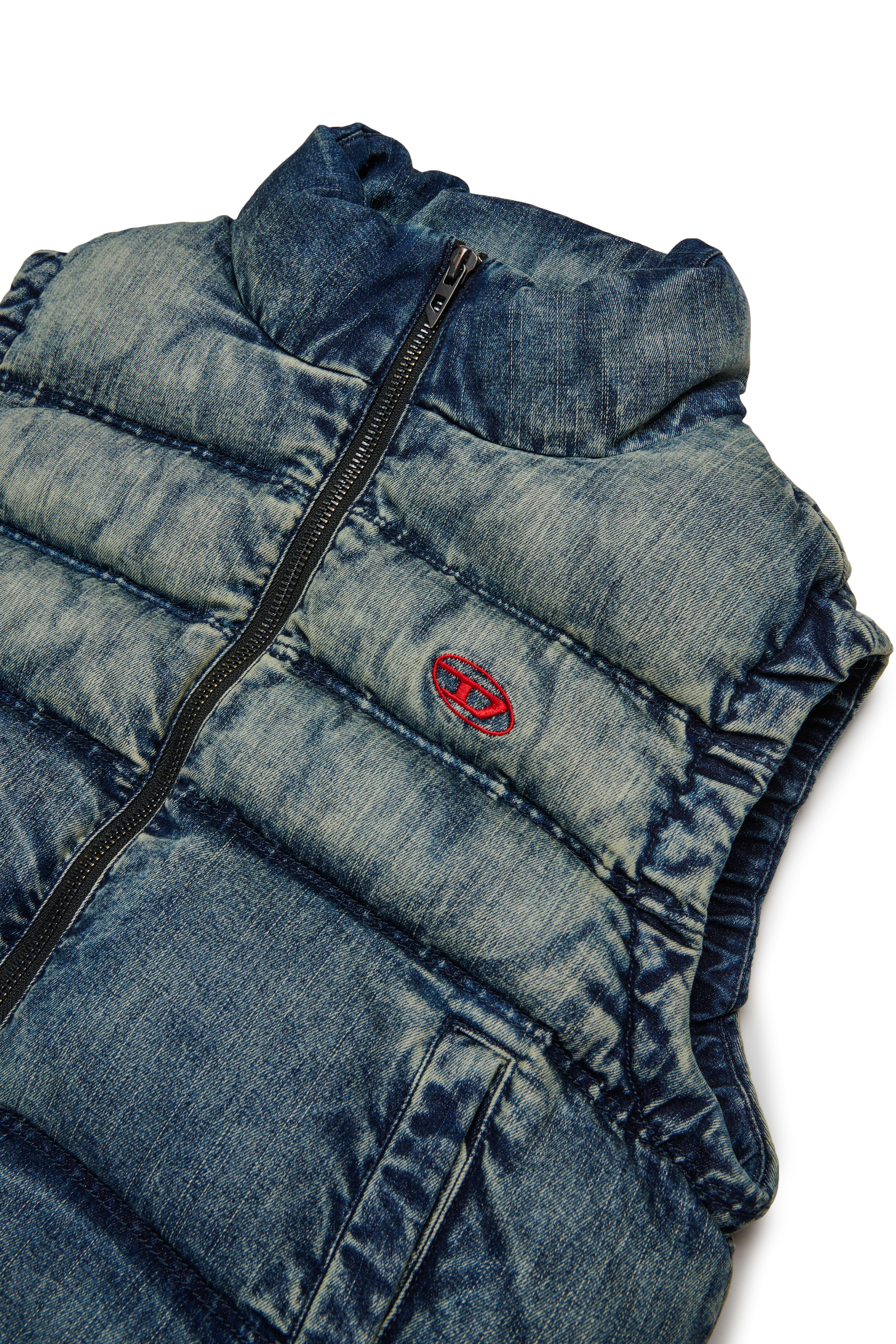 Diesel - JWMONSSL, Unisex's Denim vest with zipper and padding in Dark Blue - 3