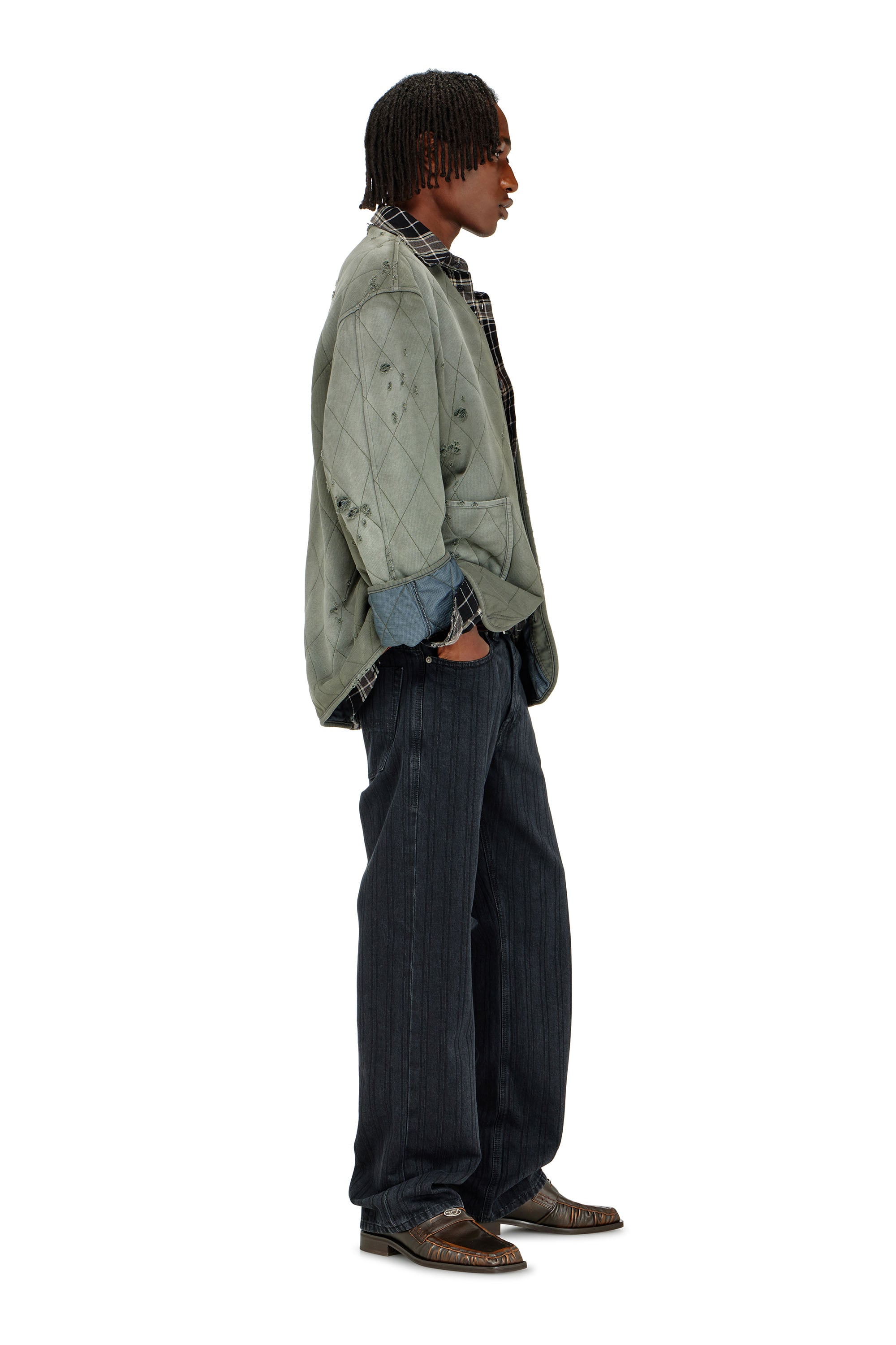 Diesel - Man's Relaxed Jeans 1980 D-Eeper 09Q12, Black/Dark grey - 2