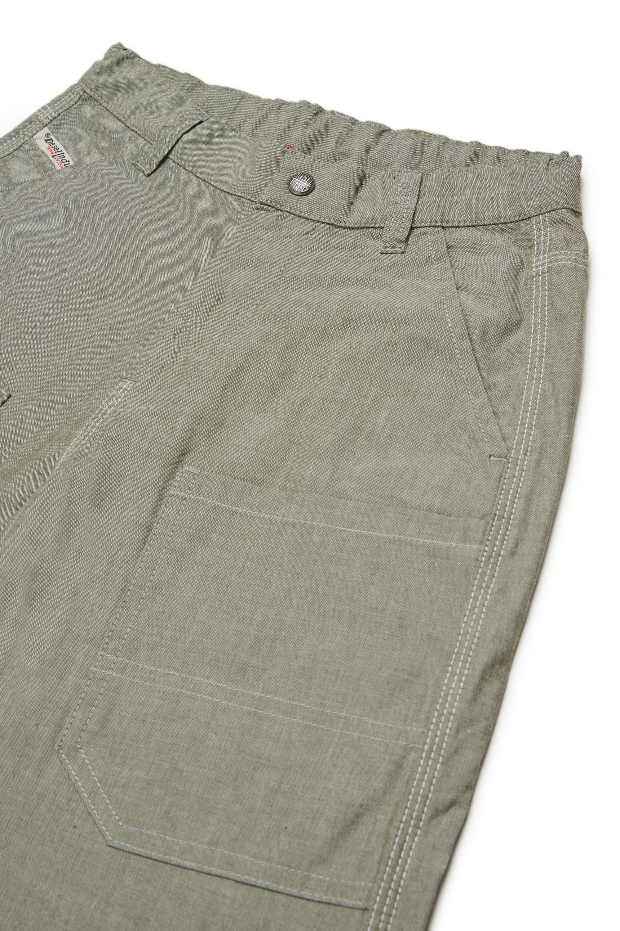 Diesel - PKEN SHORT, Man's Cotton bermudas with patch pockets in Green - 3