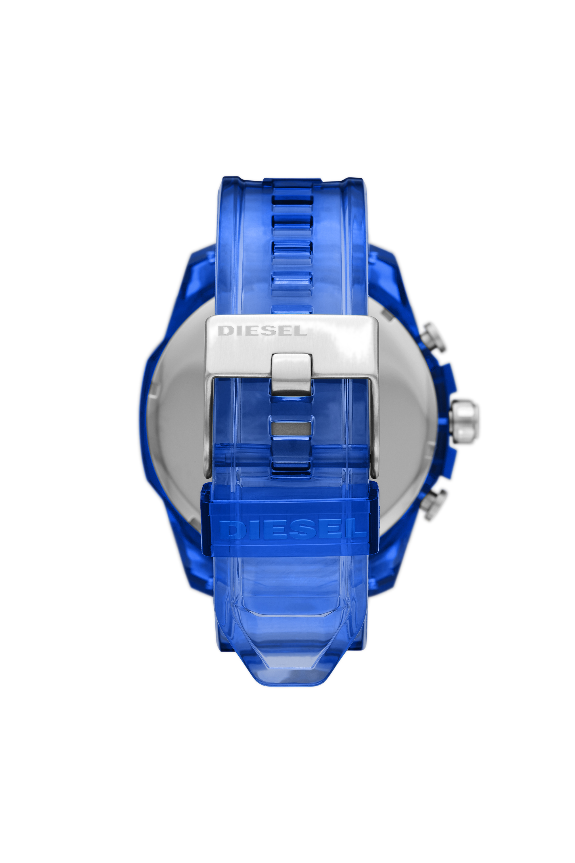 Diesel - DZ4531, Man's Mega Chief chronograph blue polyurethane watch in Blue - 2