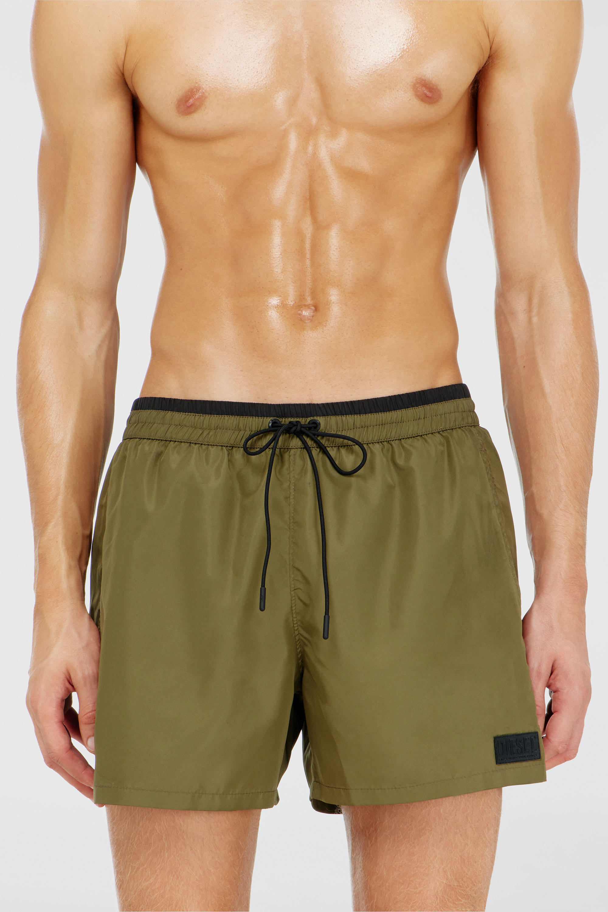Swim shorts with contrast waist trim