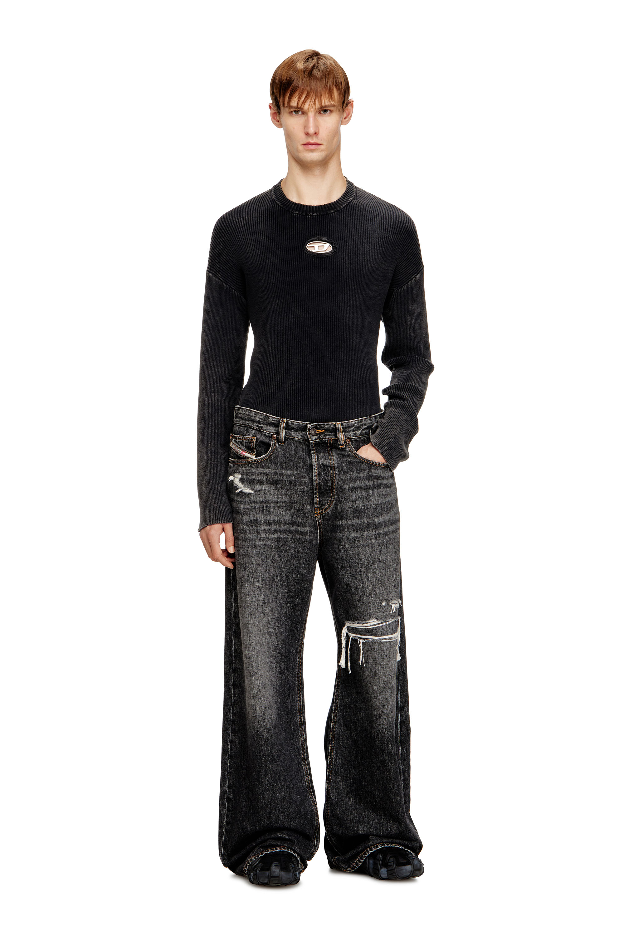 Diesel - Man's Relaxed Jeans D-Rise 007DN, Black/Dark grey - 2
