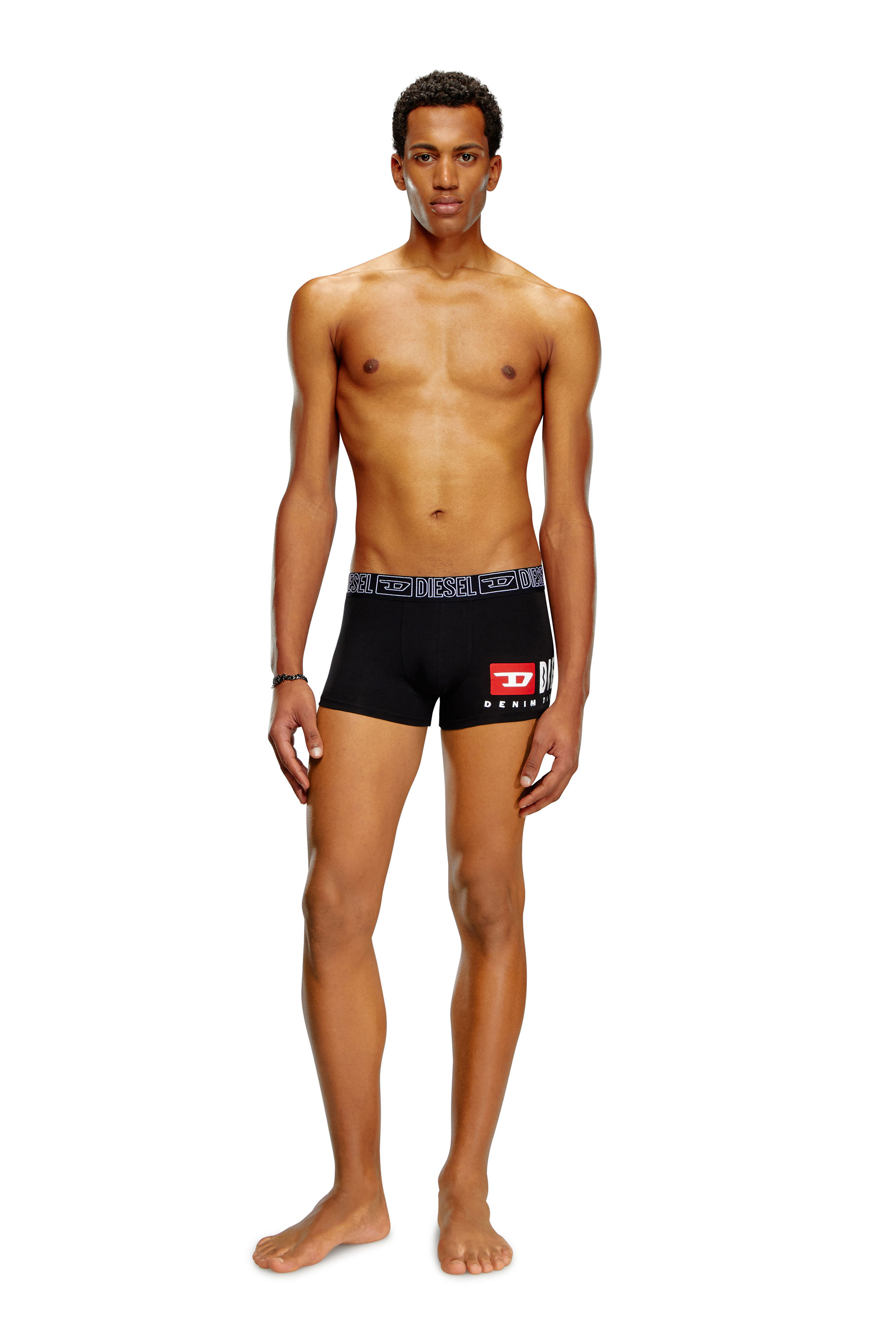 Diesel - UMBX-DAMIEN, Man's Boxer briefs with logo outline waist in Black - 1