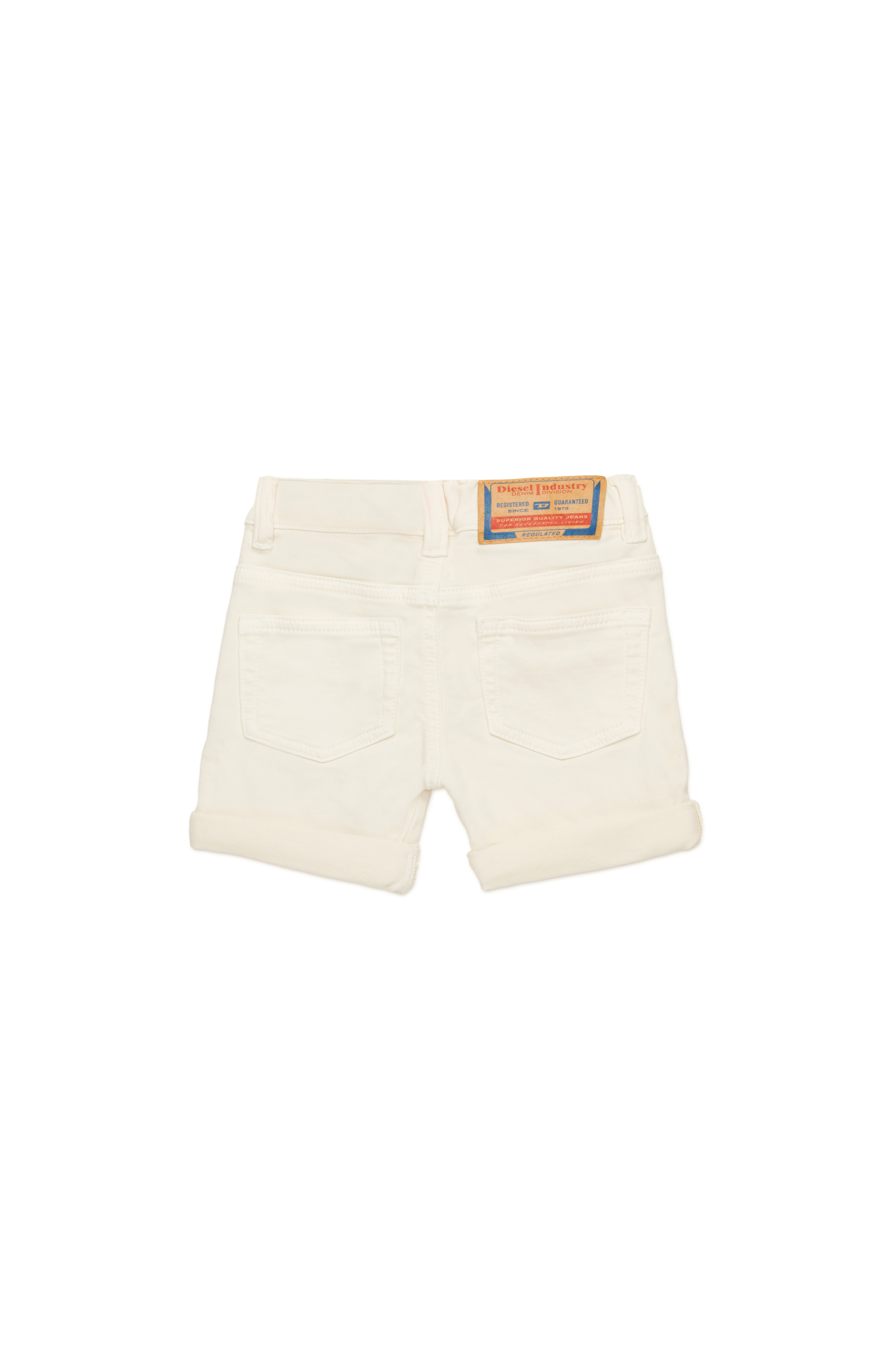 Diesel - PGALLYB JJJ, Unisex's Coloured JoggJeans shorts with turn-ups in White - 2