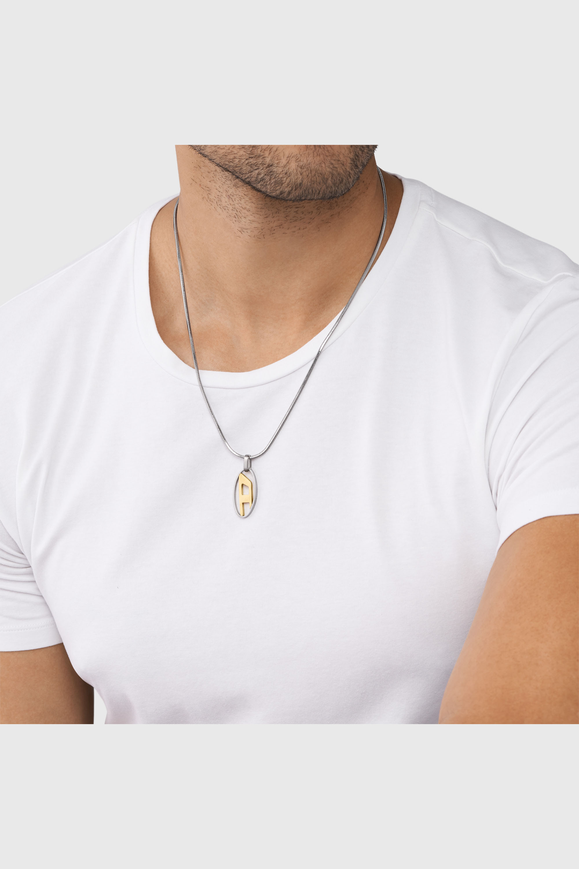 Diesel - DX1421, Unisex's Two-Tone Stainless Steel Pendant Necklace in Silver - 3