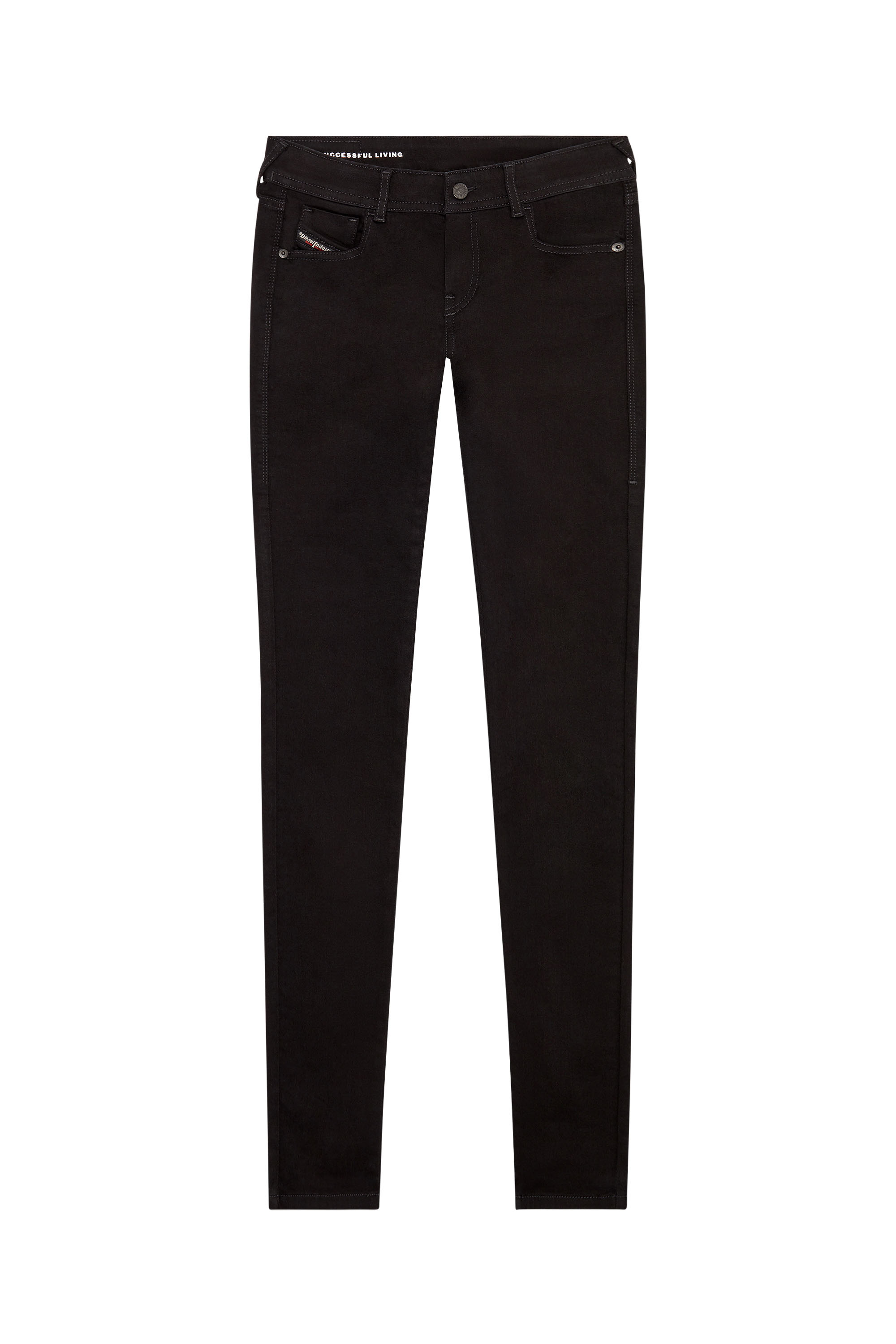 Diesel - 2018 SLANDY-LOW 069EF Super skinny Jeans, Black/Dark grey - Image 5