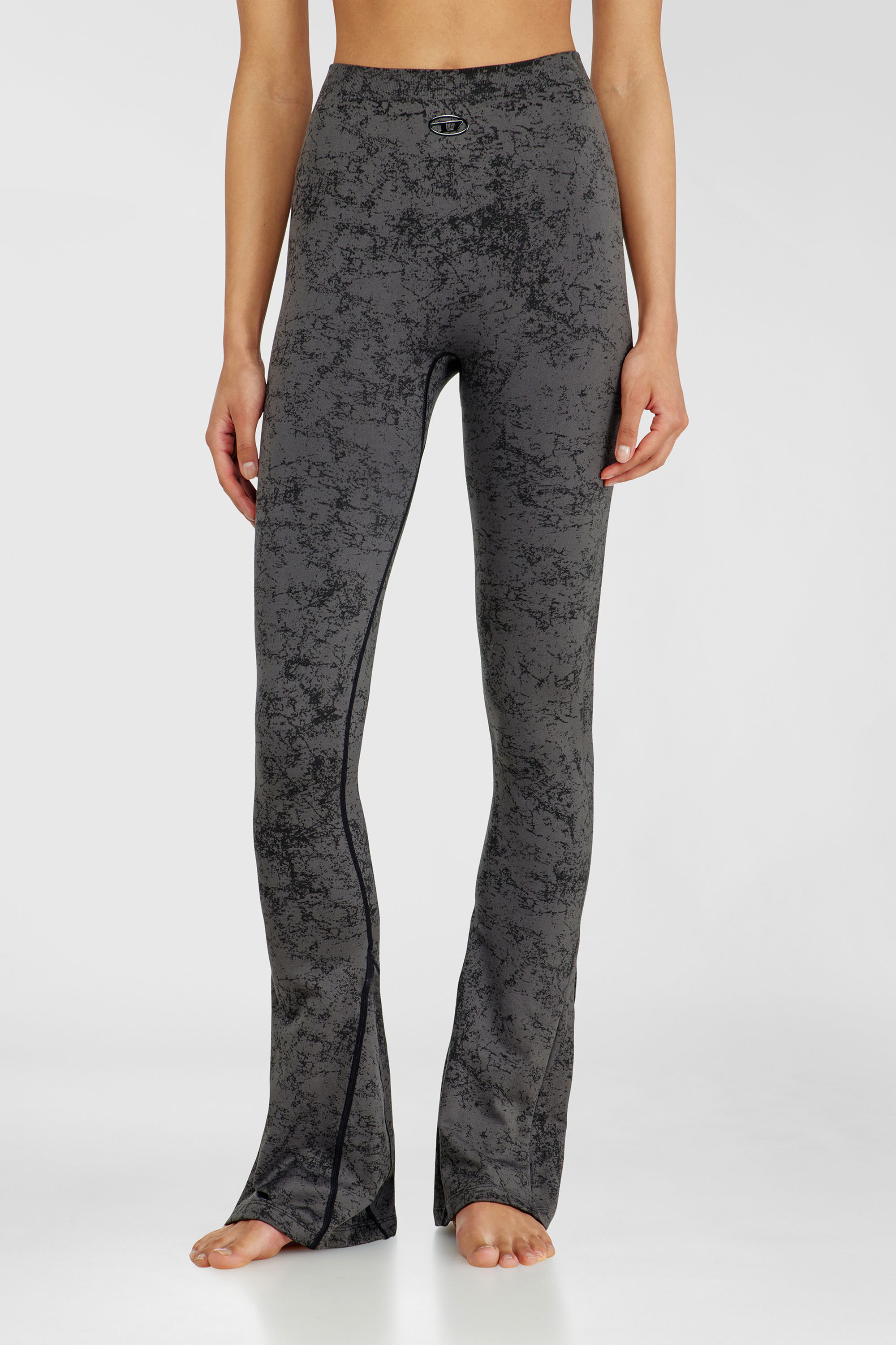 Diesel - CORNELIA-UTLT, Woman's Fared leggings with utilitarian print in Dark grey - 3