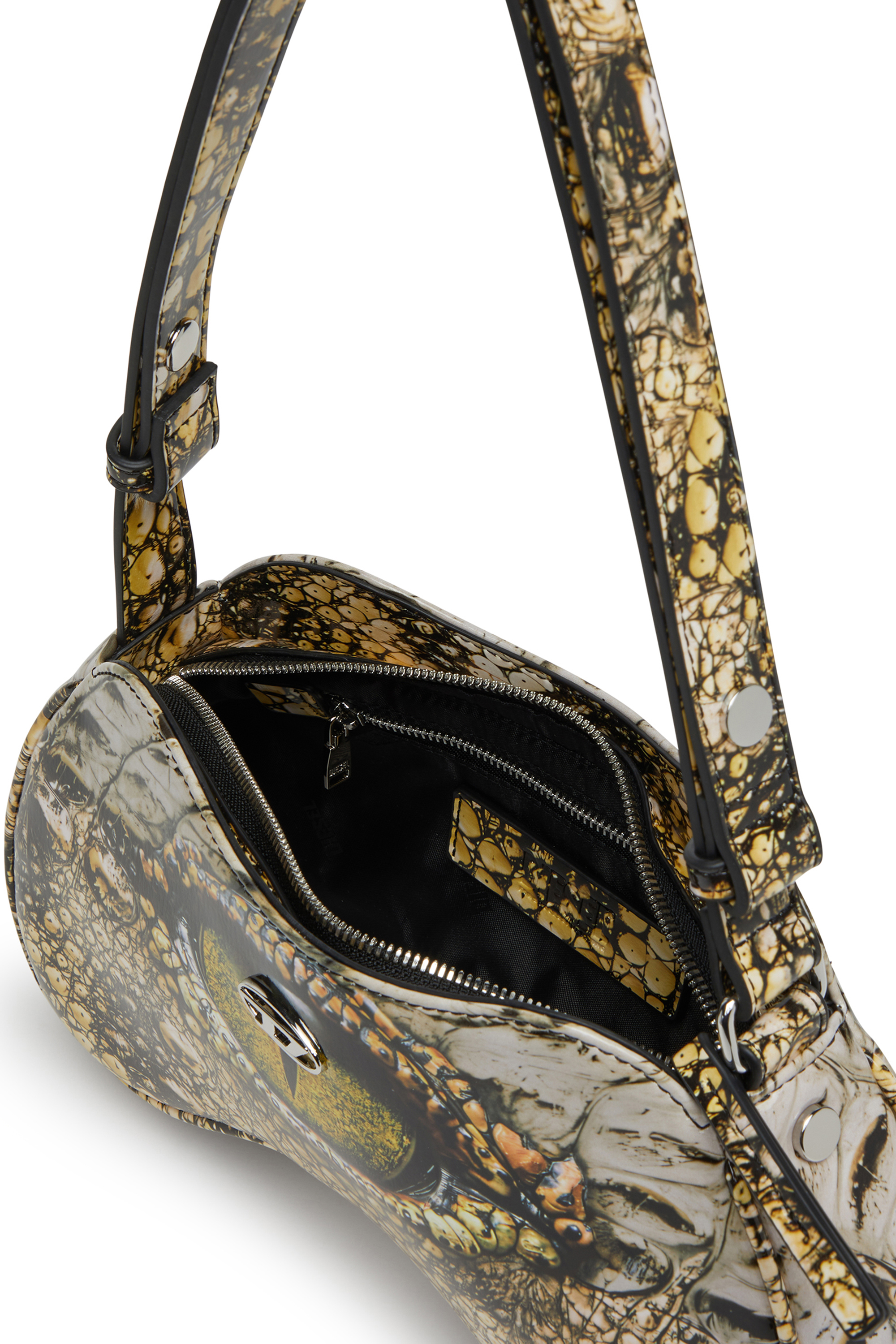 Diesel - PLAY SHOULDER, Woman's Play-Glossy shoulder bag with print in Yellow - 3