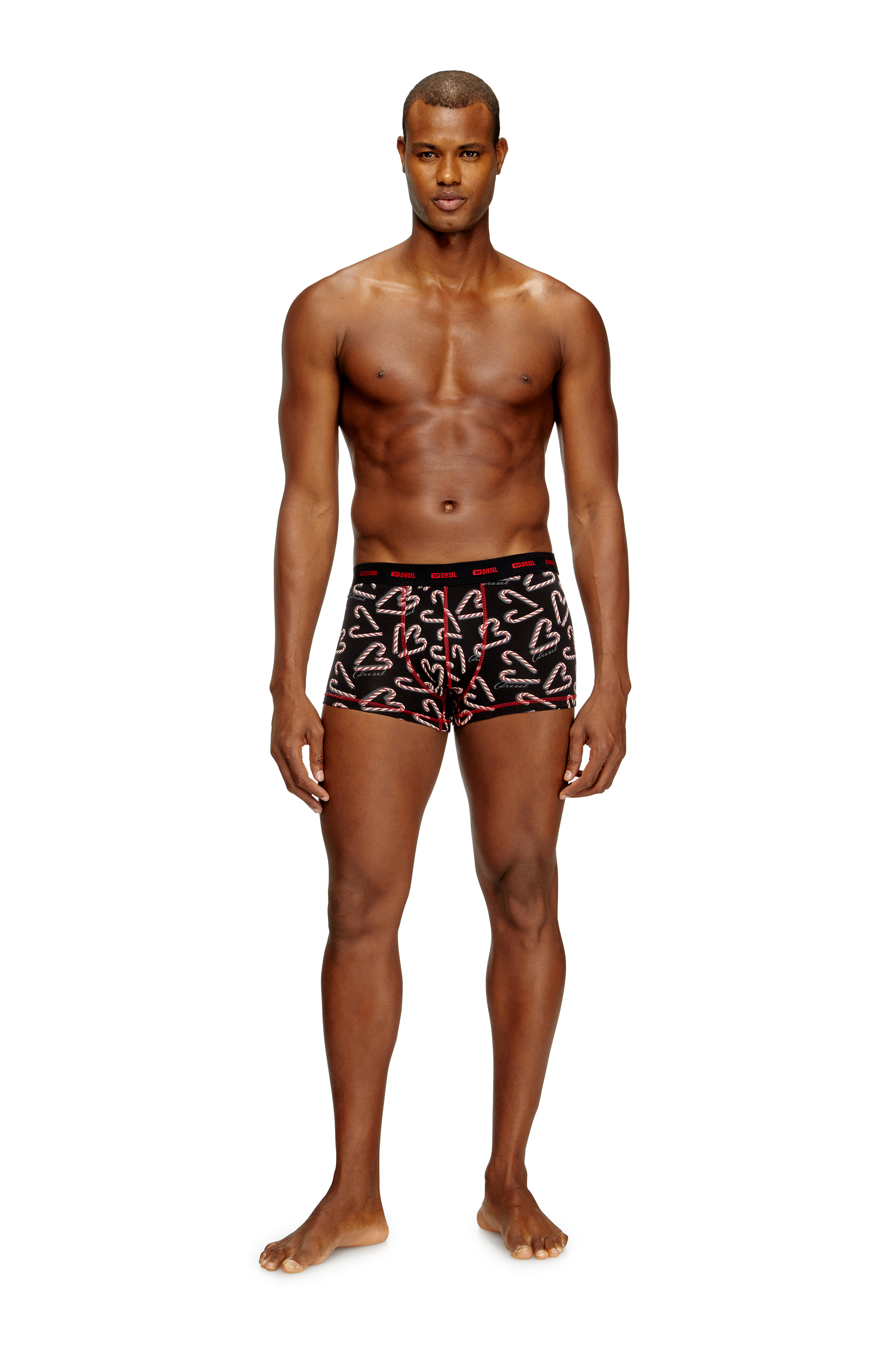 Diesel - DAMIEN-GFT-UTLT-3PACK, Man's Three-pack stretch-cotton boxer briefs in Black/Red - 3