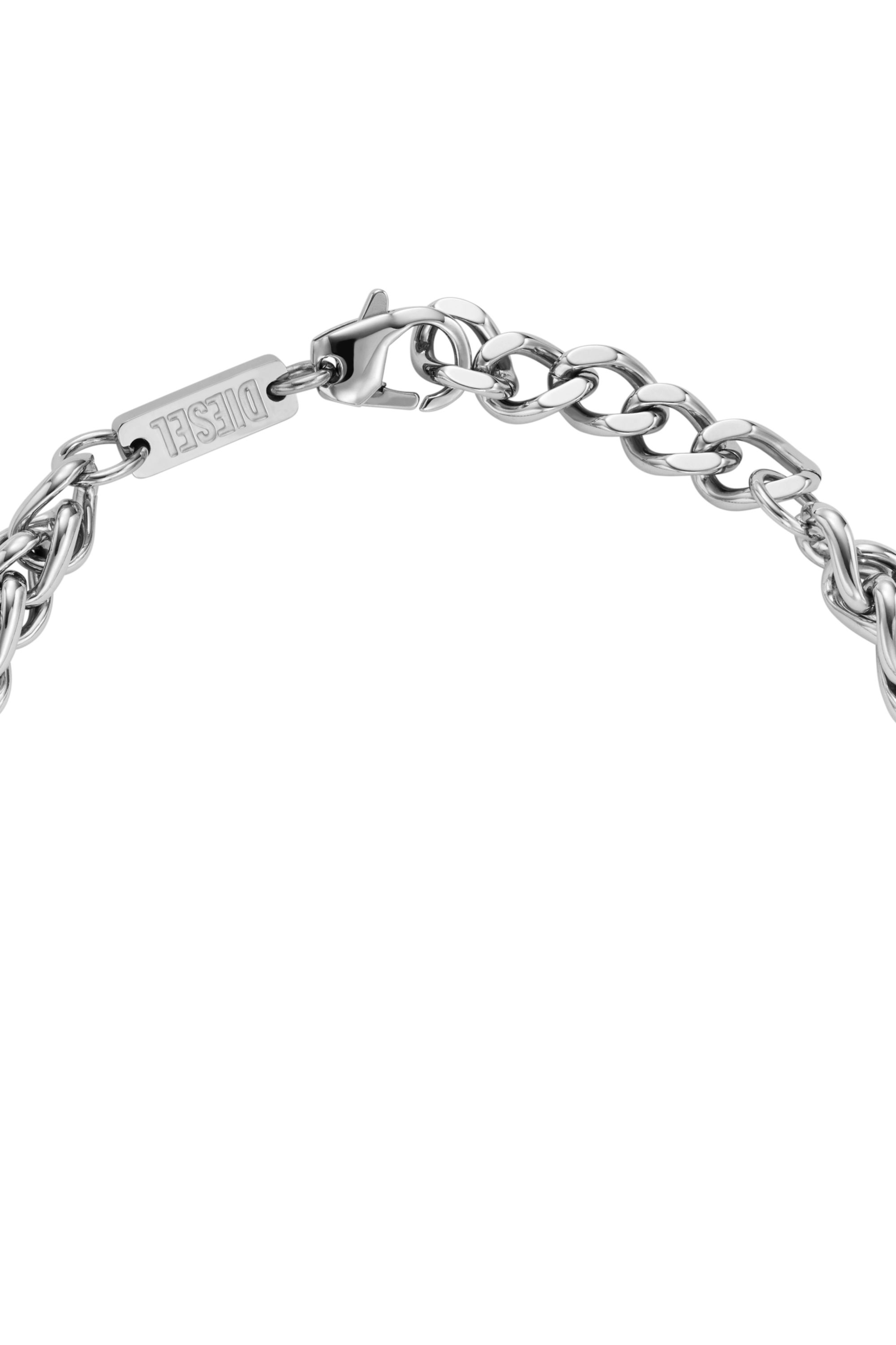 Diesel - DX1445, Unisex's Red enamel and stainless steel chain bracelet in Silver - 2