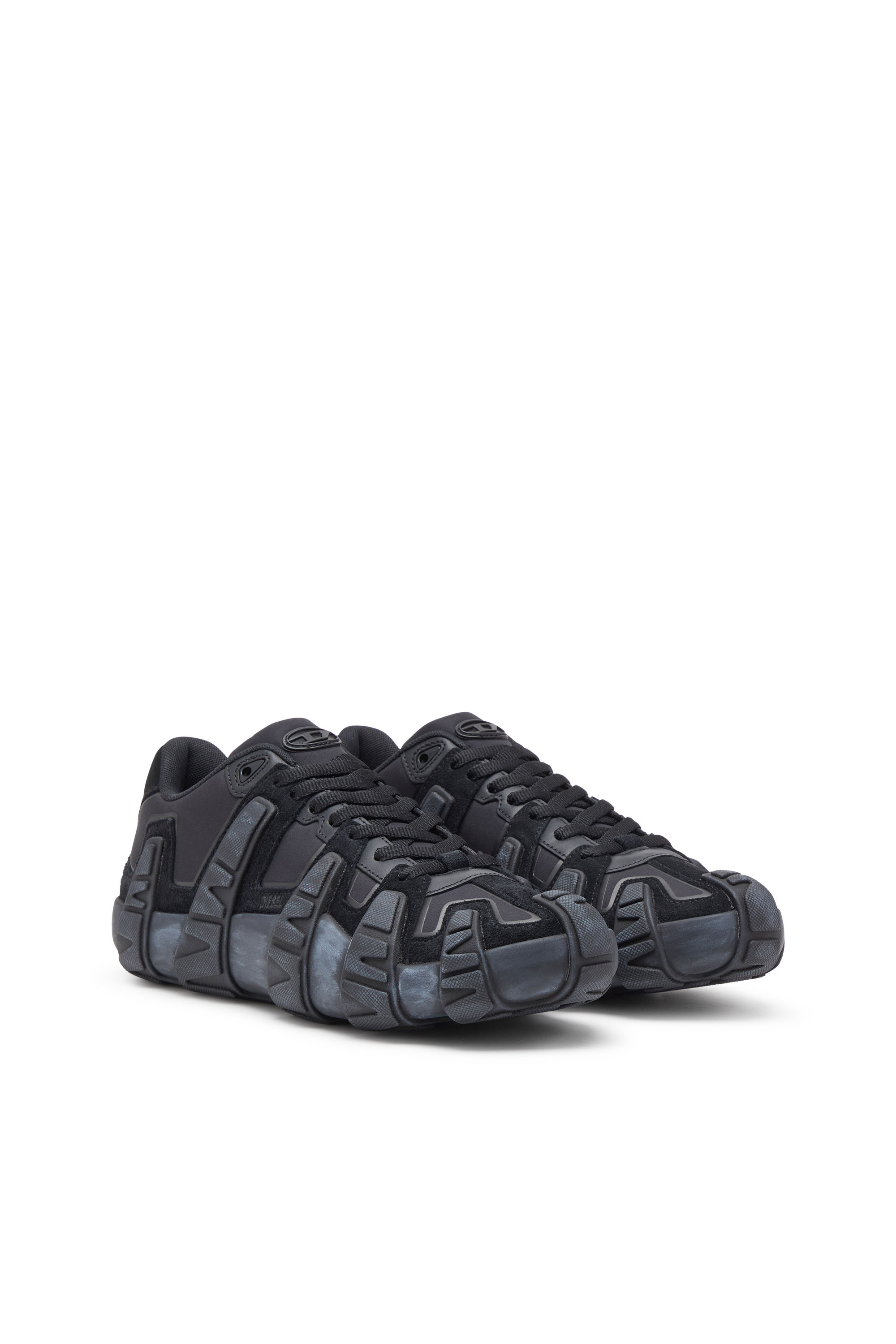 S-D-GRIFFE LOW, Black/Blue Diesel - S-D-GRIFFE LOW, Man's S-D-Griffe - Nylon sneakers in Black/Blue - 2