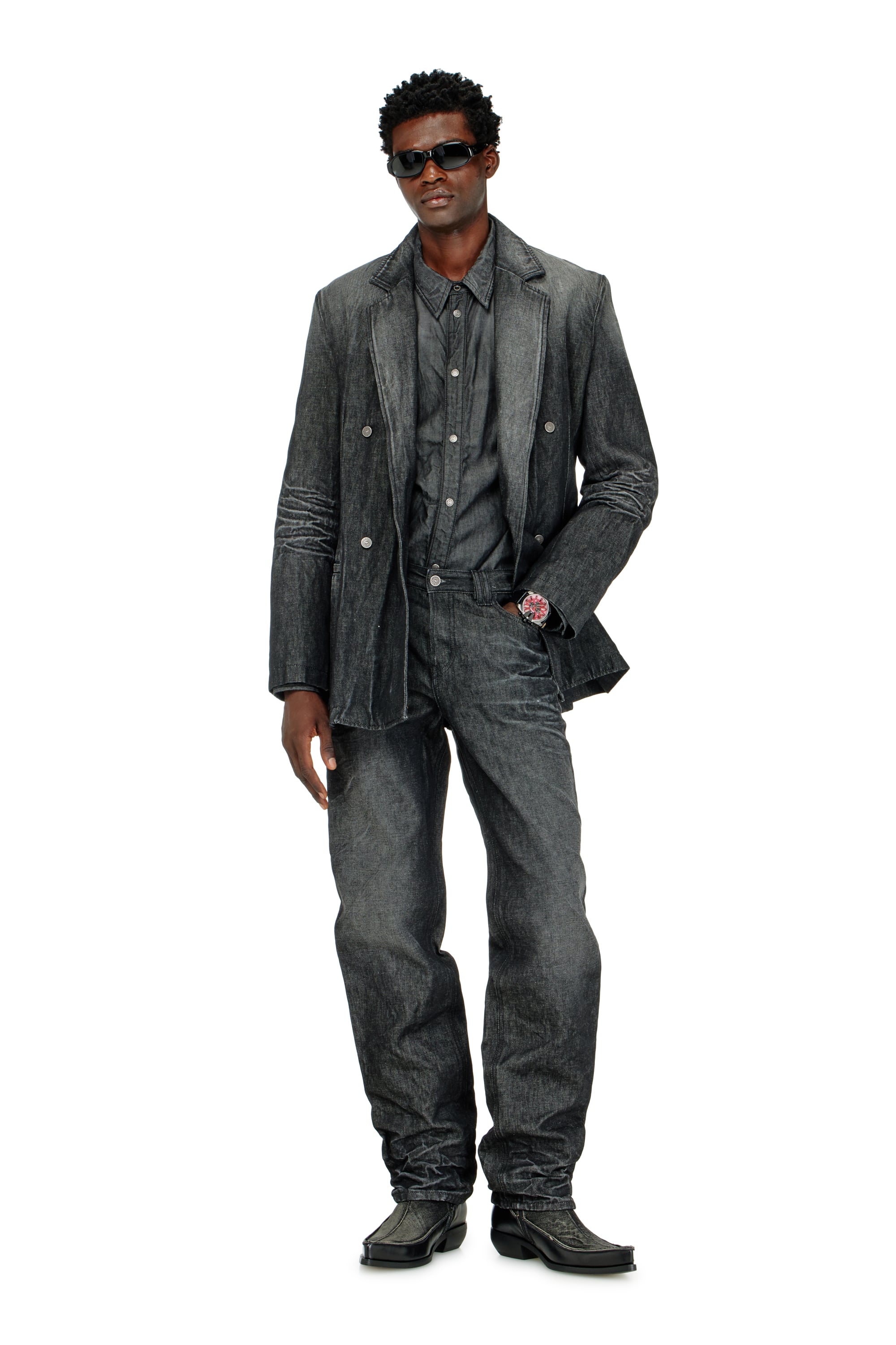 Diesel - Man's Regular Jeans 1991 D-Voeed 09R39, Black/Dark grey - 1