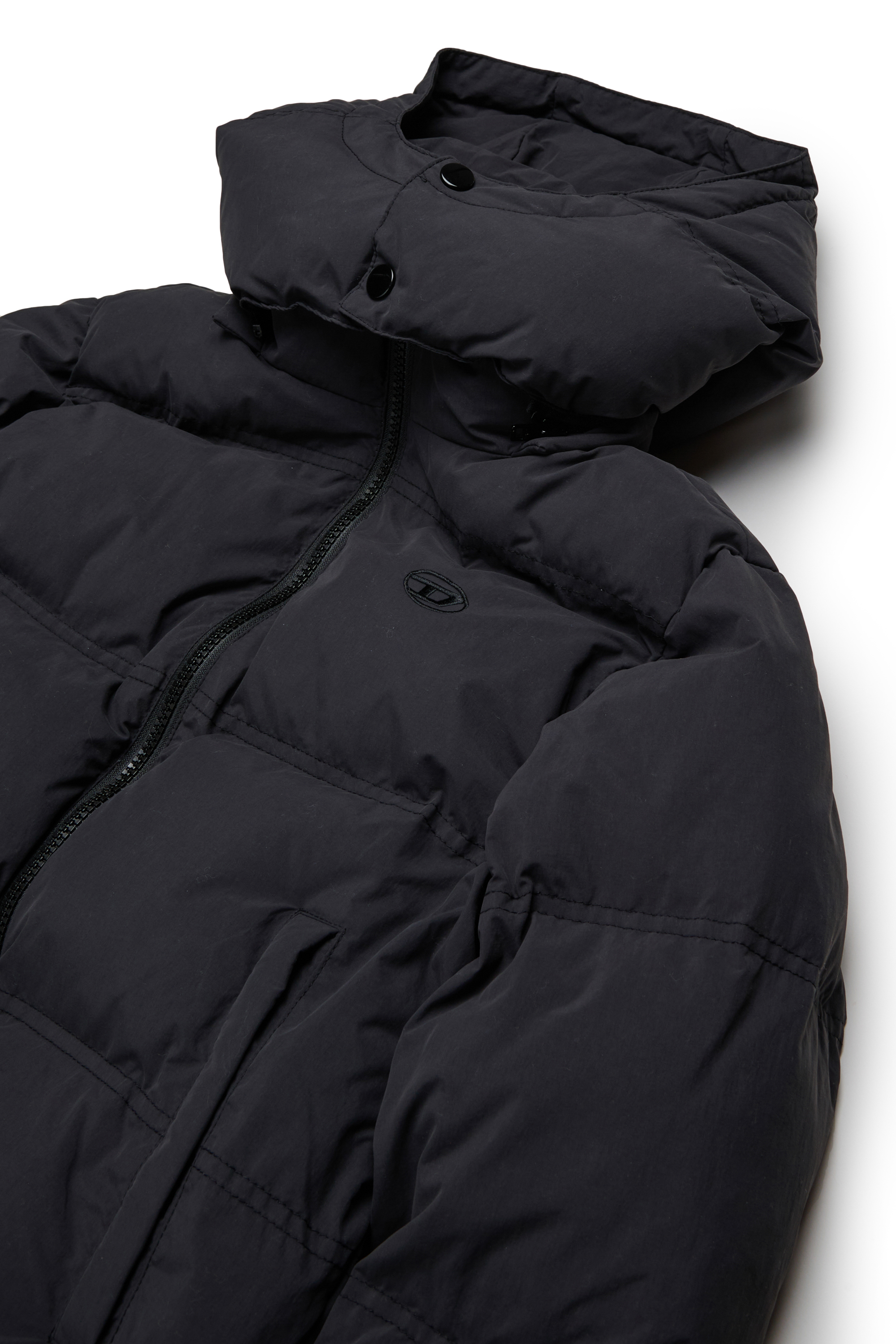 Diesel - JWRAVEEL, Unisex's Nylon jacket with hood in Black - 3