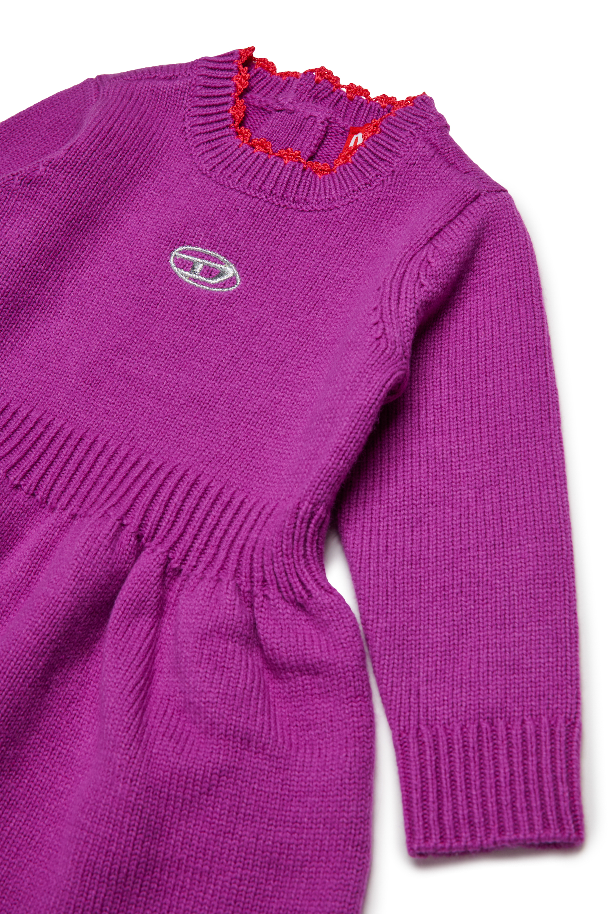 Diesel - DALLEB, Woman's Wool dress with embroidered logo in Violet - 3