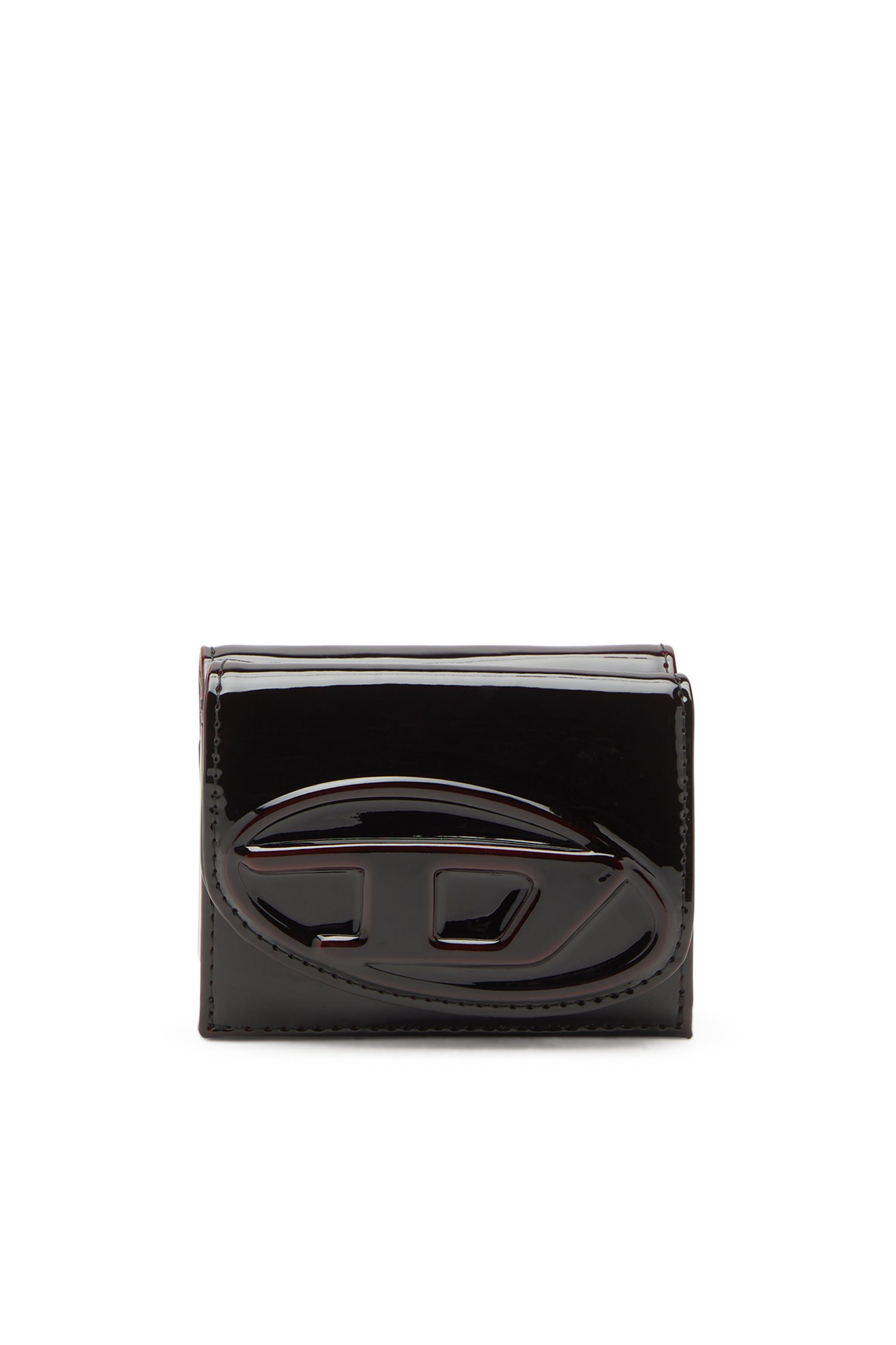 Diesel - 1DR  TRI FOLD COIN XS II, Woman's Tri-fold wallet in liquid PU in Burgundy - 1