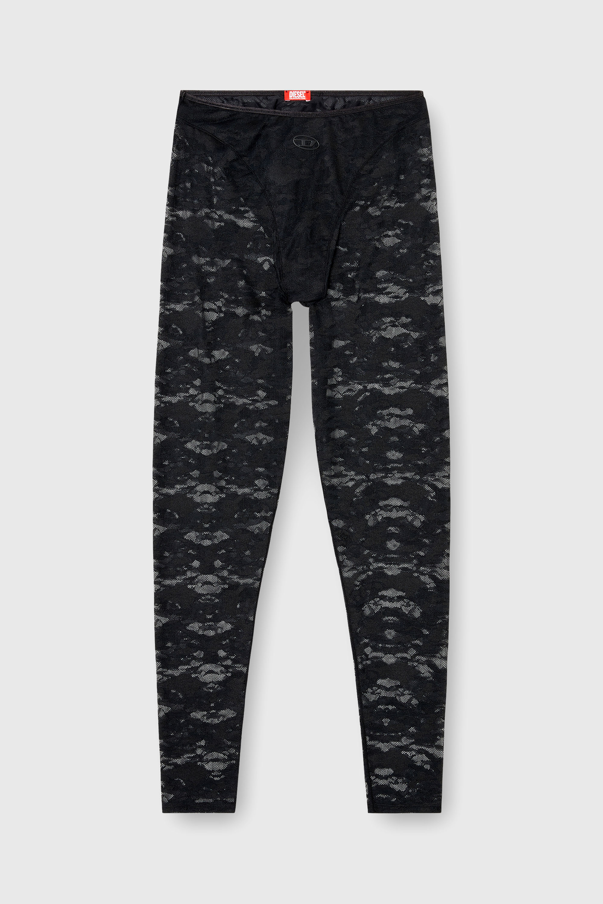 Diesel - HAYLEY-UTLT, Woman's Leggings in nylon camouflage lace in Black - 5