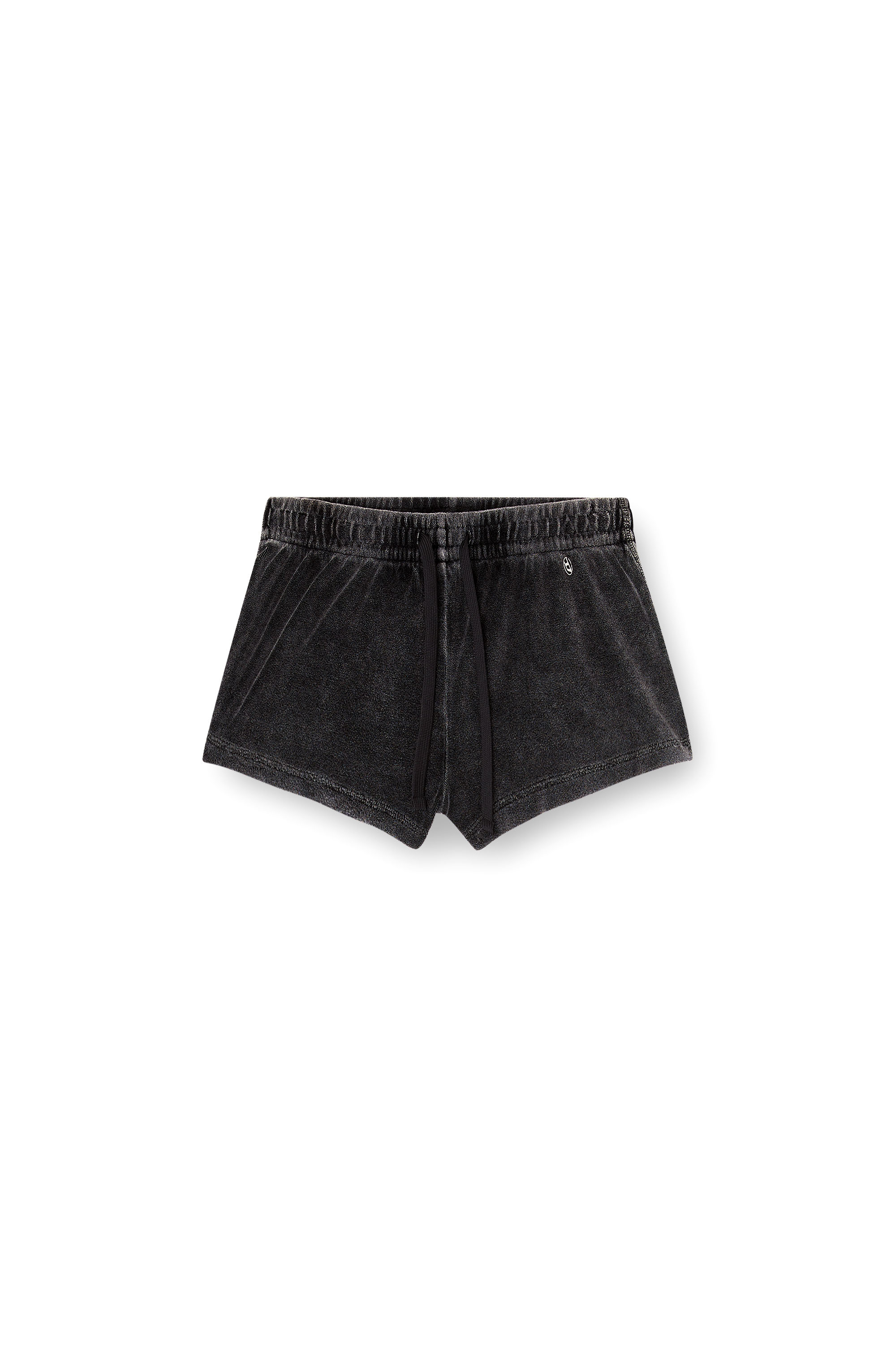 Diesel - VANESSA-DNM, Woman's Shorts in treated towelling fabric in Dark grey - 4