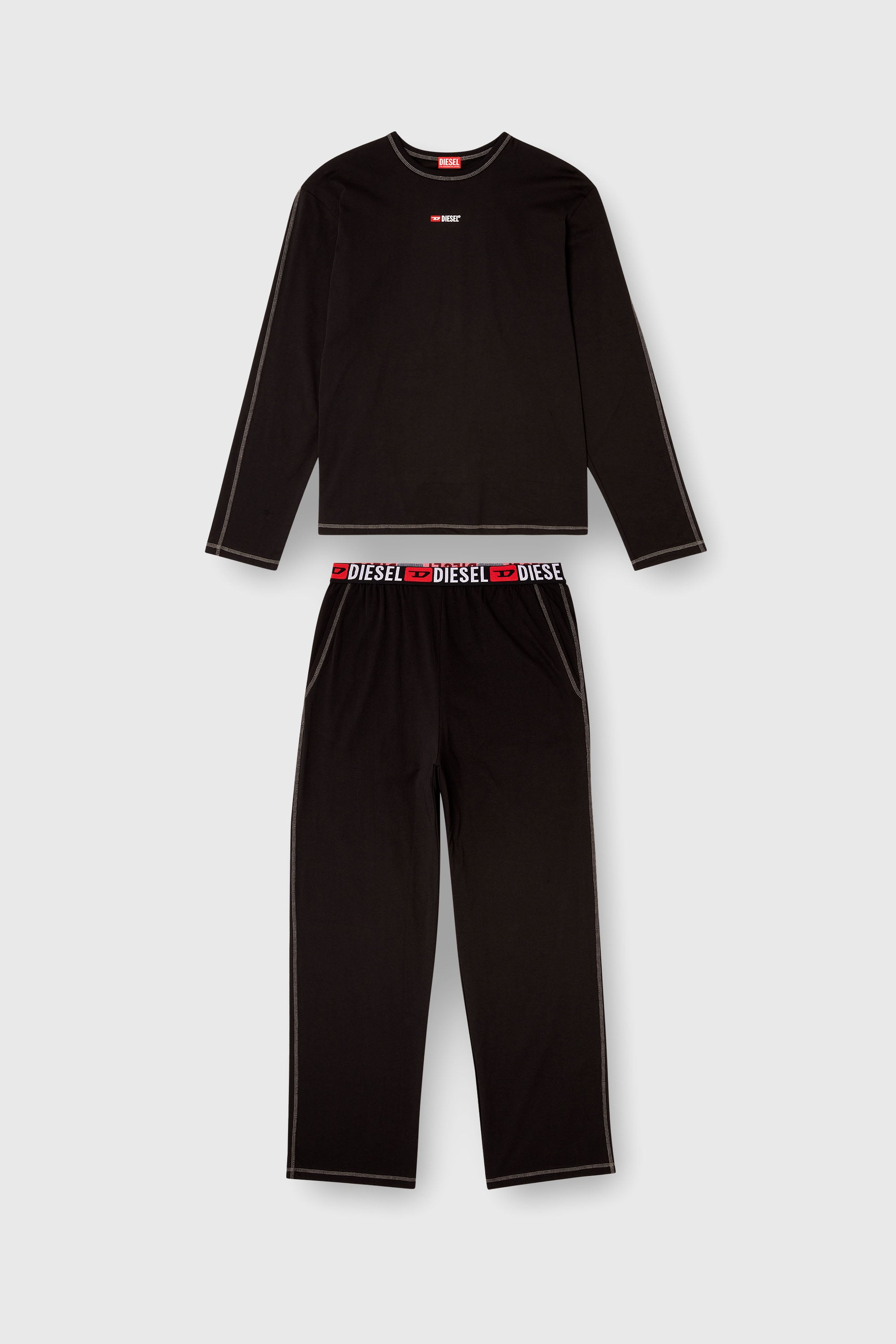 Diesel - SET-NOLAN-D-CORE, Man's Pyjamas in cotton jersey in Black - 2
