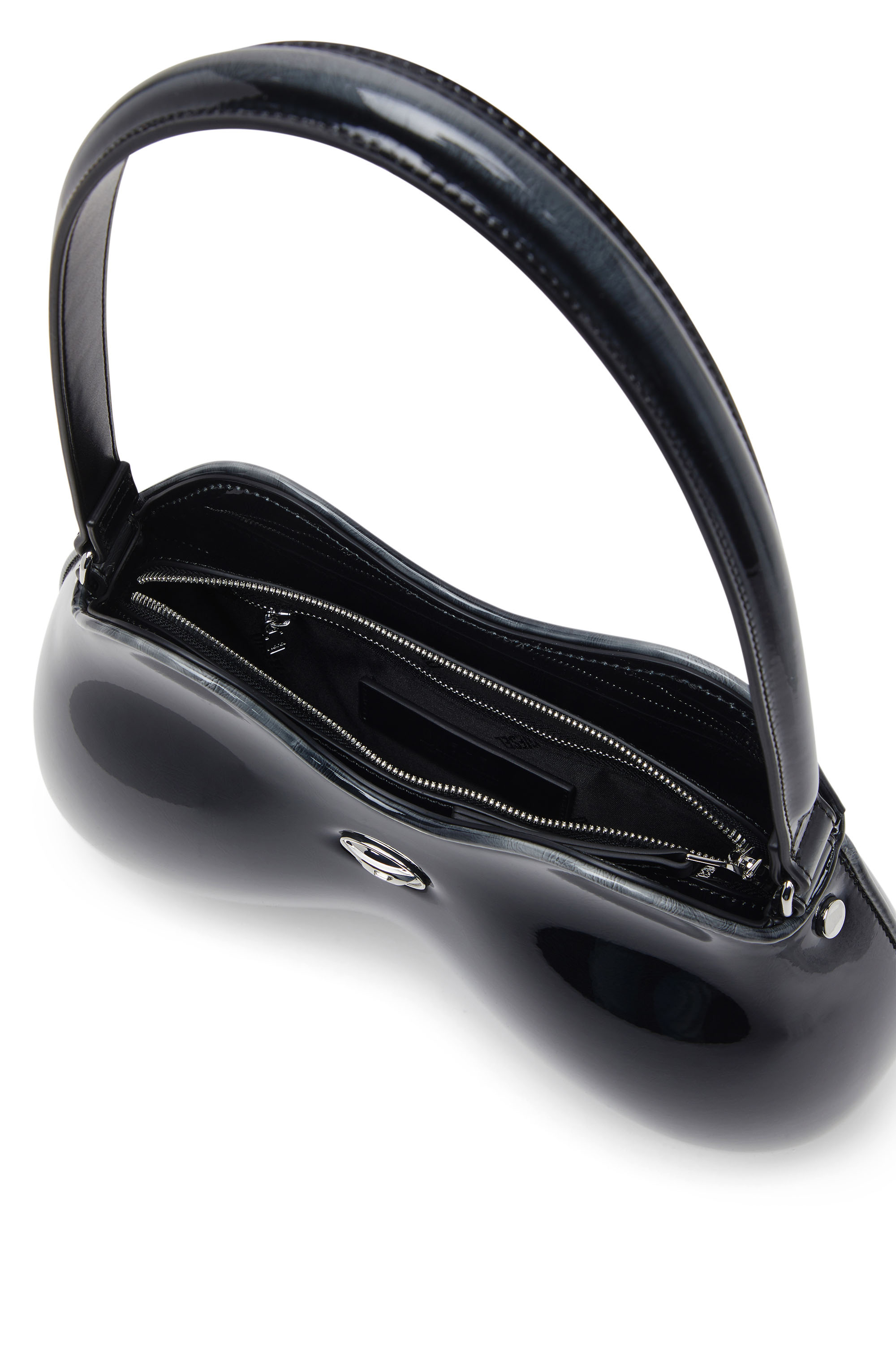 Diesel - DOUBLE-D SHOULDER, Woman's Double-D-Rigid shoulder bag in dégradé glossy PU in Black - 4