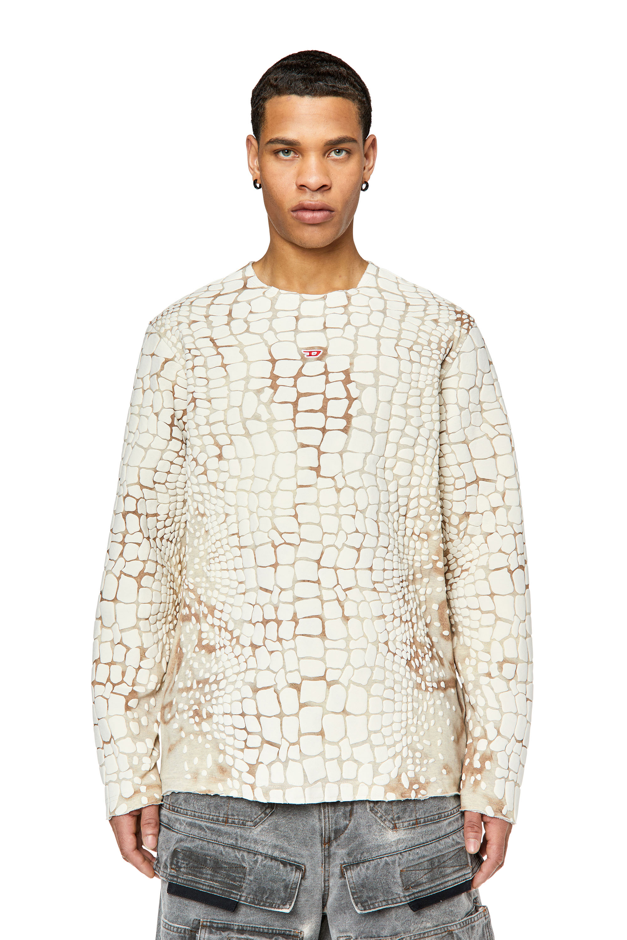 Diesel - T-JUS-LS, White/Beige - Image 1