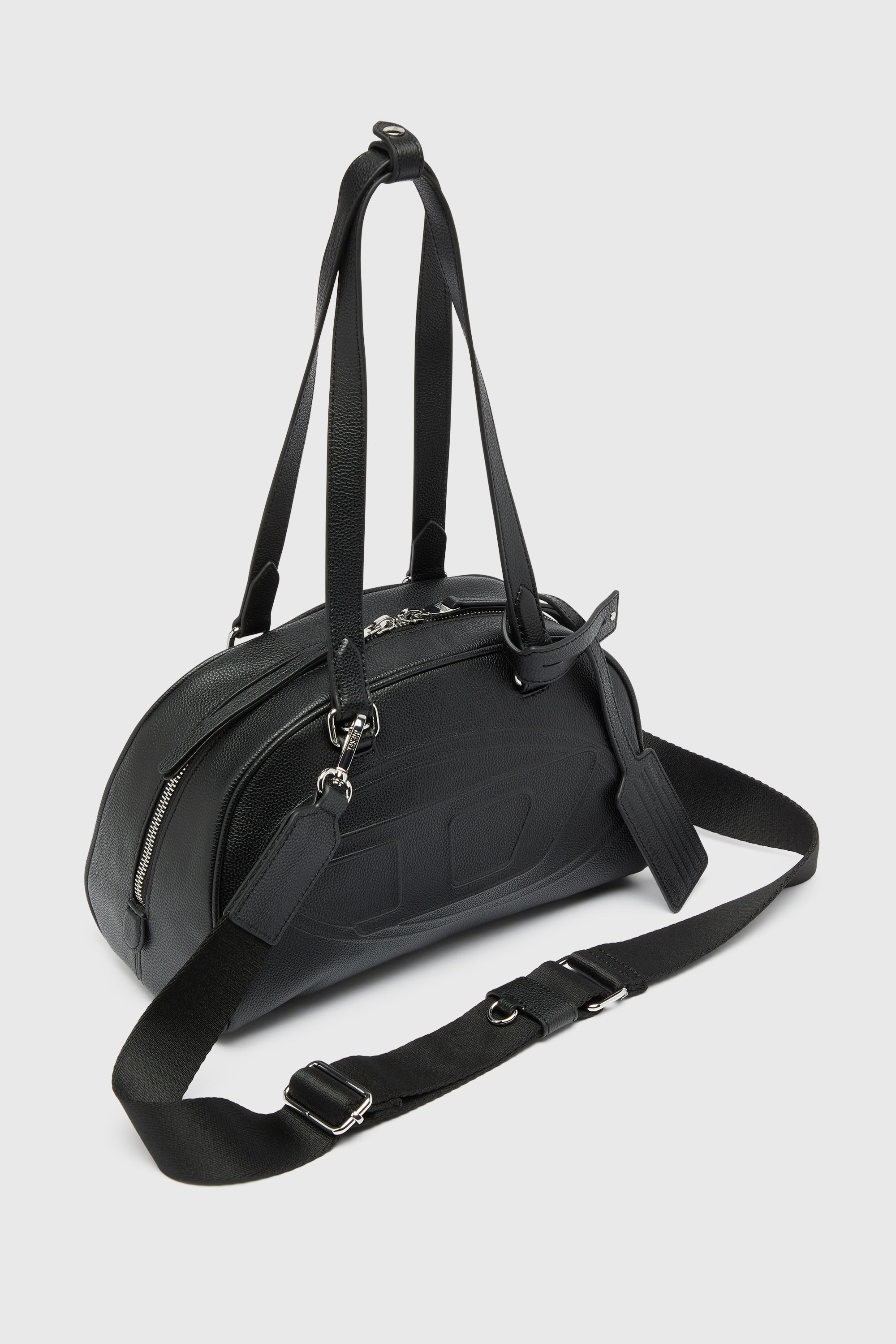 Diesel - 1DR DOME SHOULDER, Unisex's 1DR Dome - Leather Boston bag with embossed logo in Black - 6