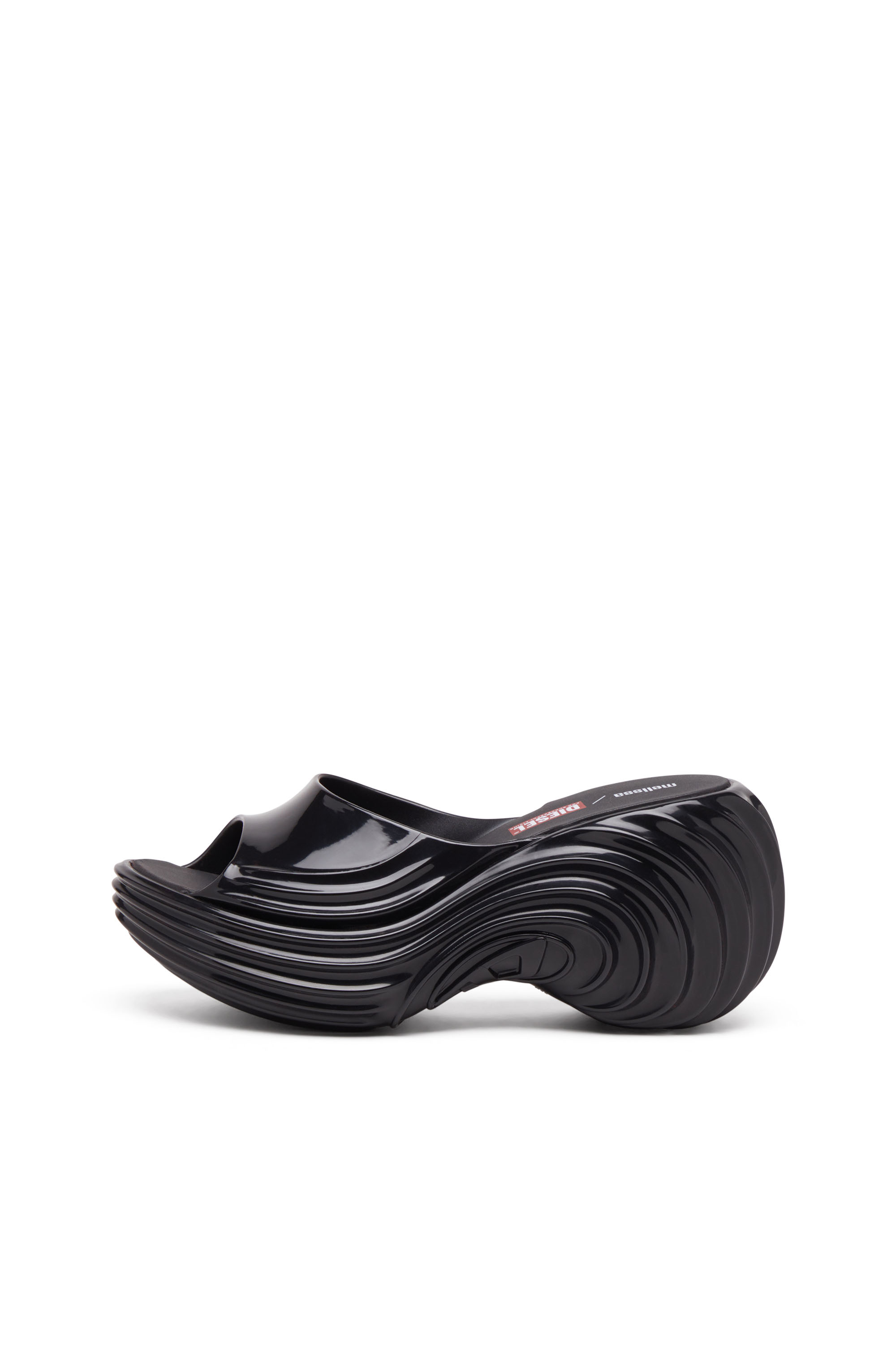 MELISSA QUANTUM PLATFORM, Black Diesel - MELISSA QUANTUM PLATFORM, Woman's Platform mule in Melflex® in Black - 8