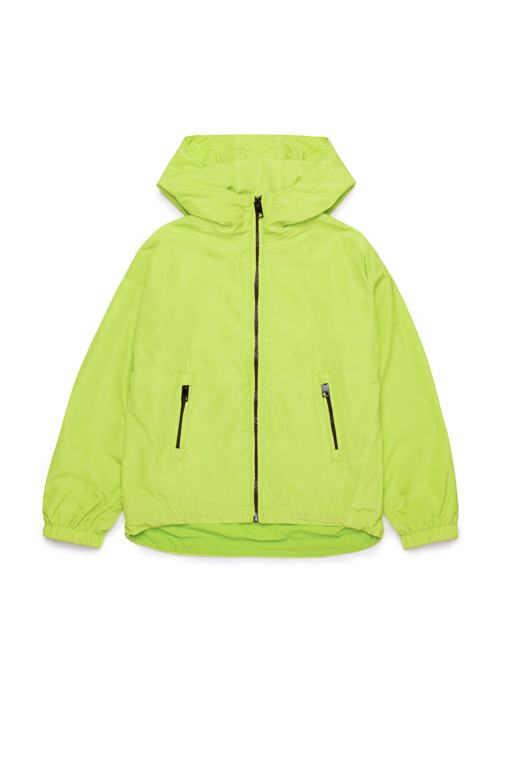 Diesel - JCLOG, Man's Windbreaker with mega Oval D print in Green Fluo - 1