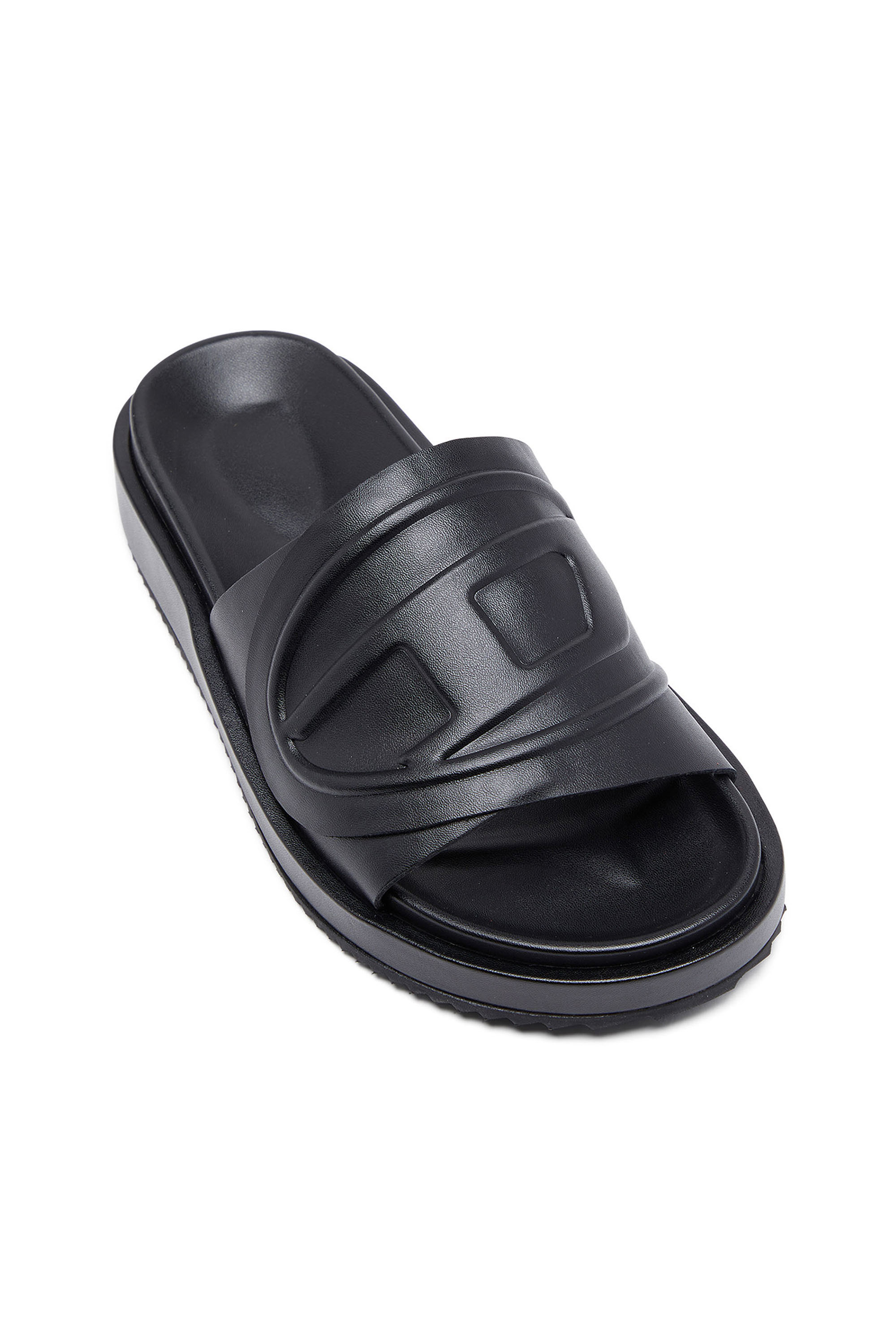 Diesel - SA-SLIDE D OVAL W, Woman Sa-Slide D-Slide sandals with Oval D strap in Black - Image 6