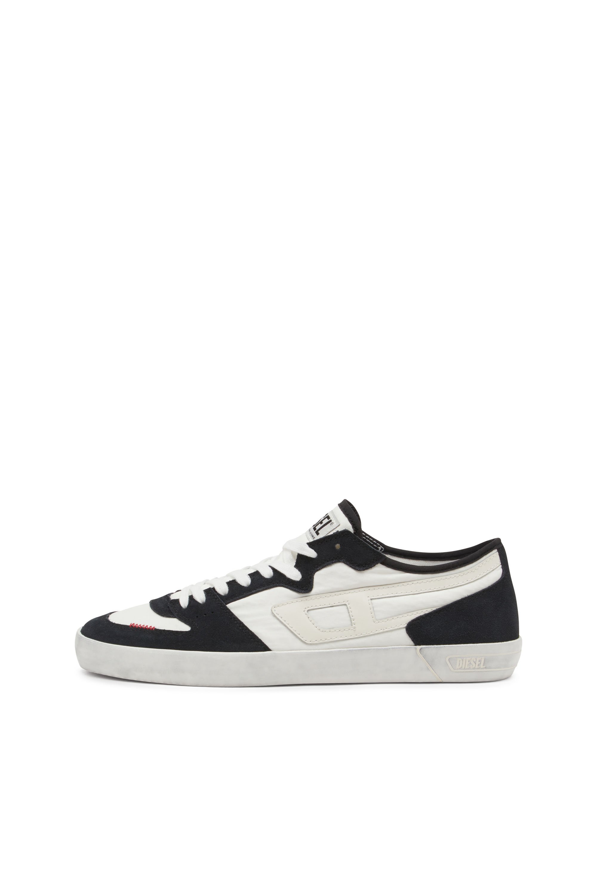 Diesel - S-LEROJI D-1 LOW, Man's S-Leroji D-Sneakers in padded ripstop and suede in Black/White - 7