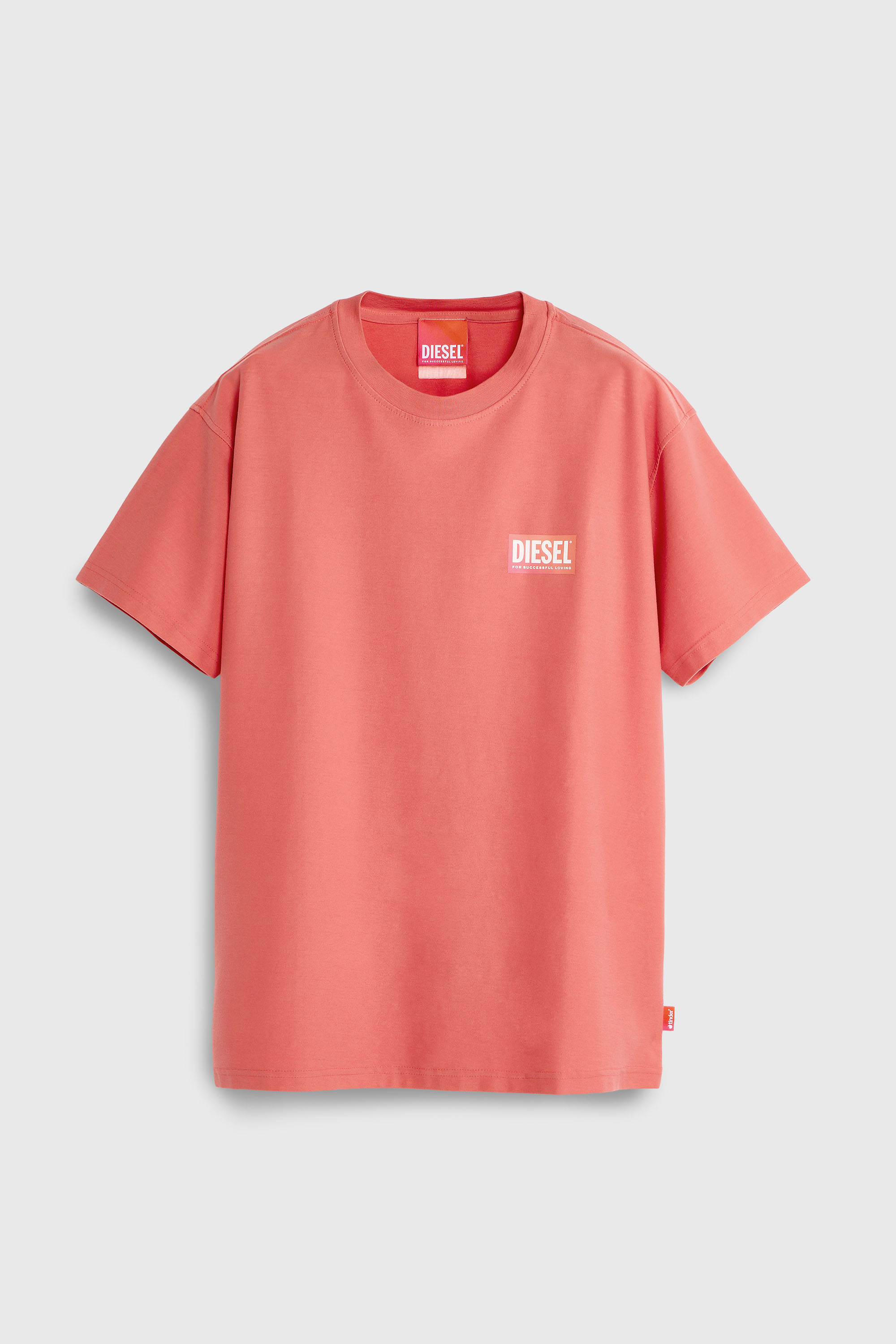Diesel - PR-T-NORM-CHITIND-R, Unisex's T-shirt with transparent back logo in Coral Rose - 2