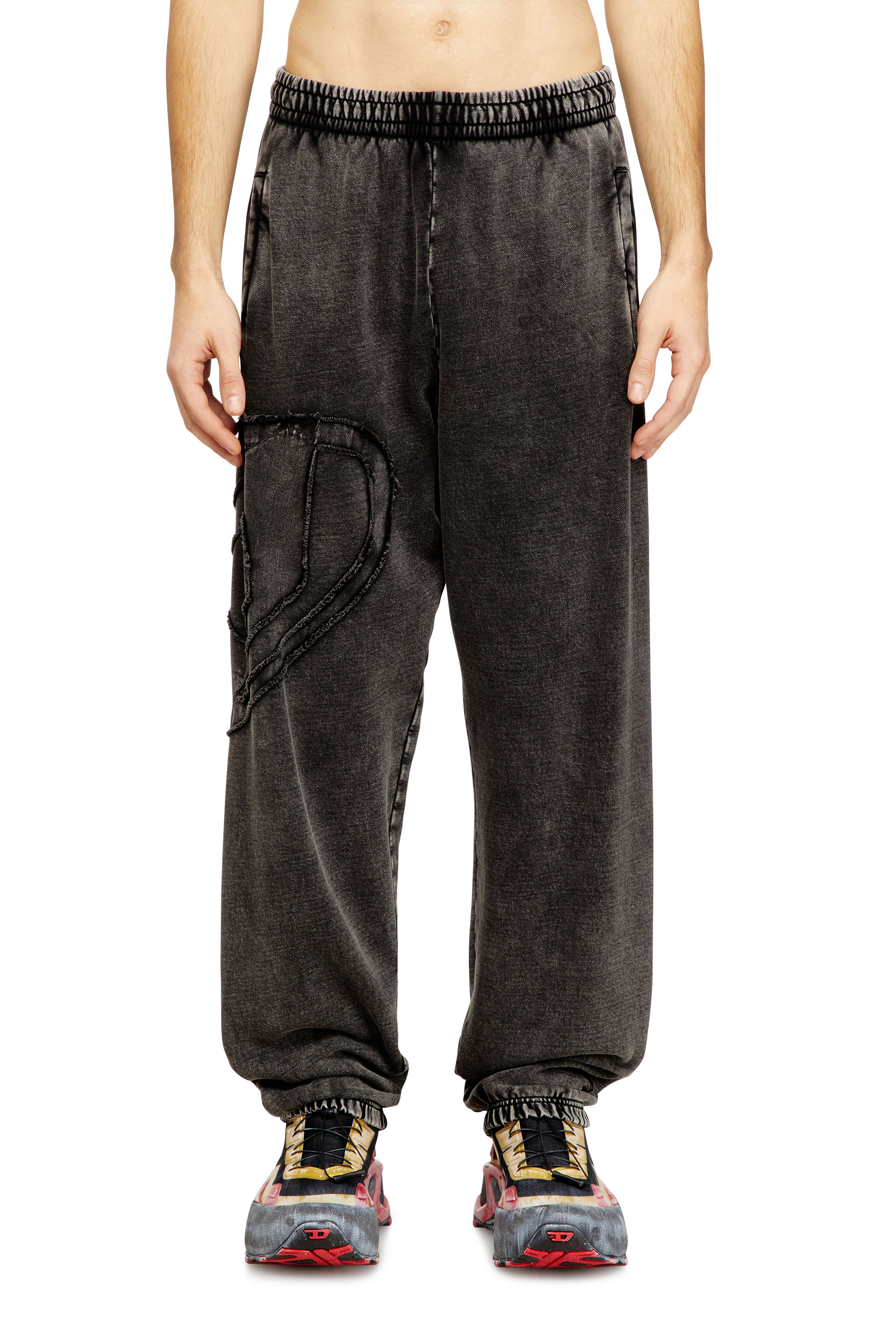 Diesel - P-MARKY-DEN, Man's Organic cotton sweatpants with Oval D patch in null - 1