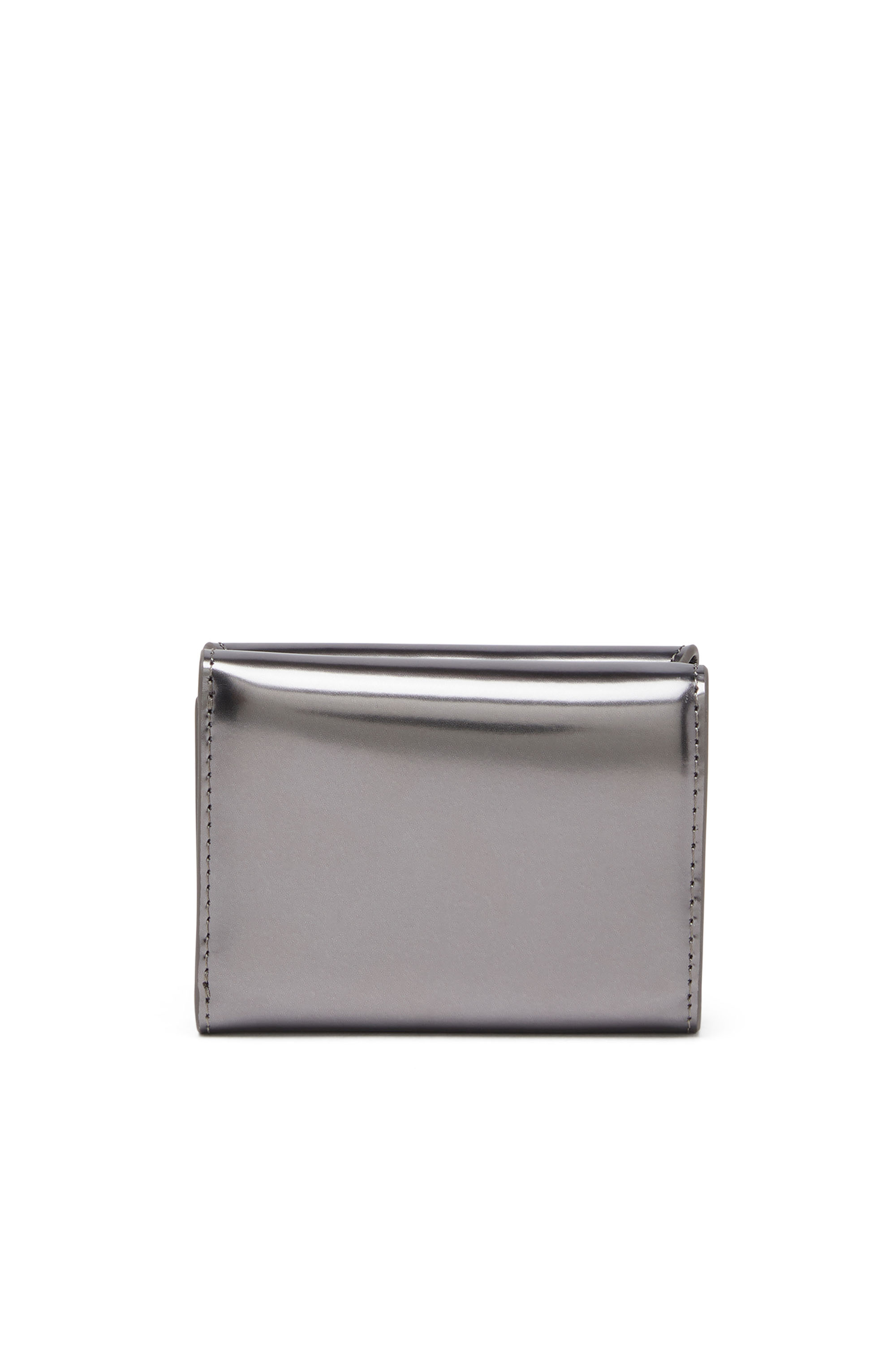 Diesel - 1DR TRI FOLD COIN XS II, Woman's Tri-fold wallet in mirrored leather in Grey - 2