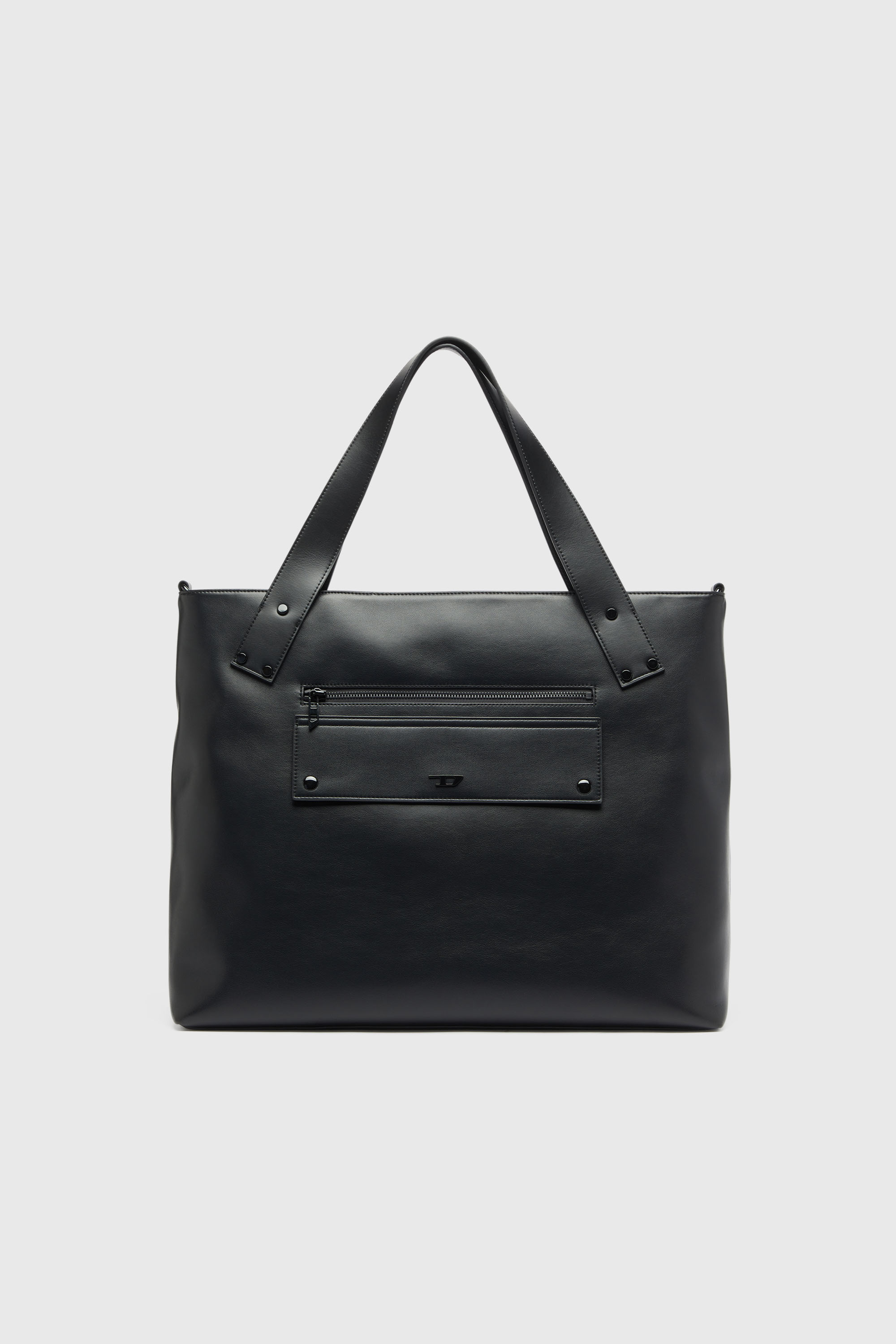 Diesel - RIVET-D TOTE E\W, Man's Rivet-D - Shopping Bag with zip and flap pocket in Black - 1