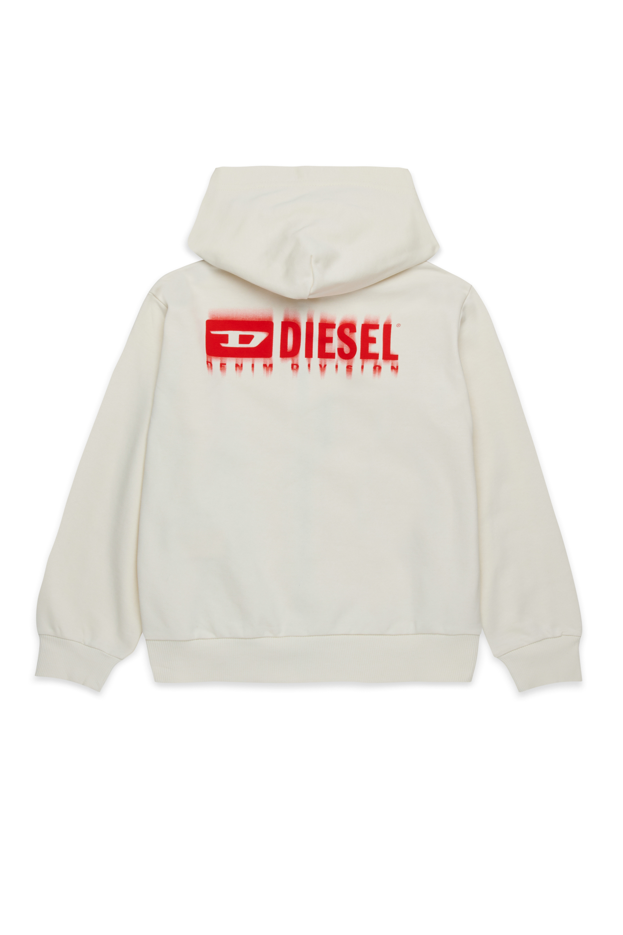 Diesel - SVOUGZIP OVER, Man's Zip-up hoodie with smudged logo in White - 2