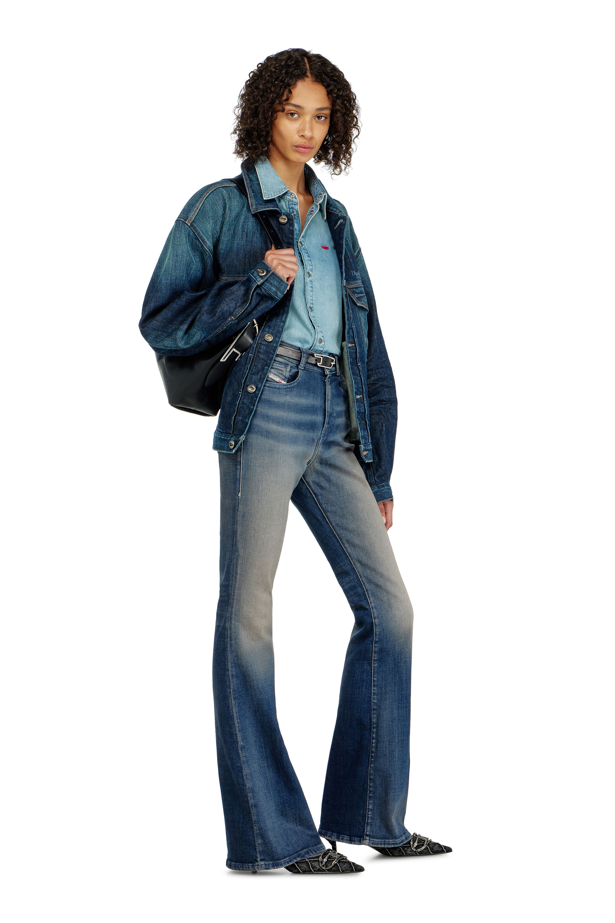 Diesel - Woman's Bootcut Jeans 1973 D-Partt 09P67, Dark Blue - 2