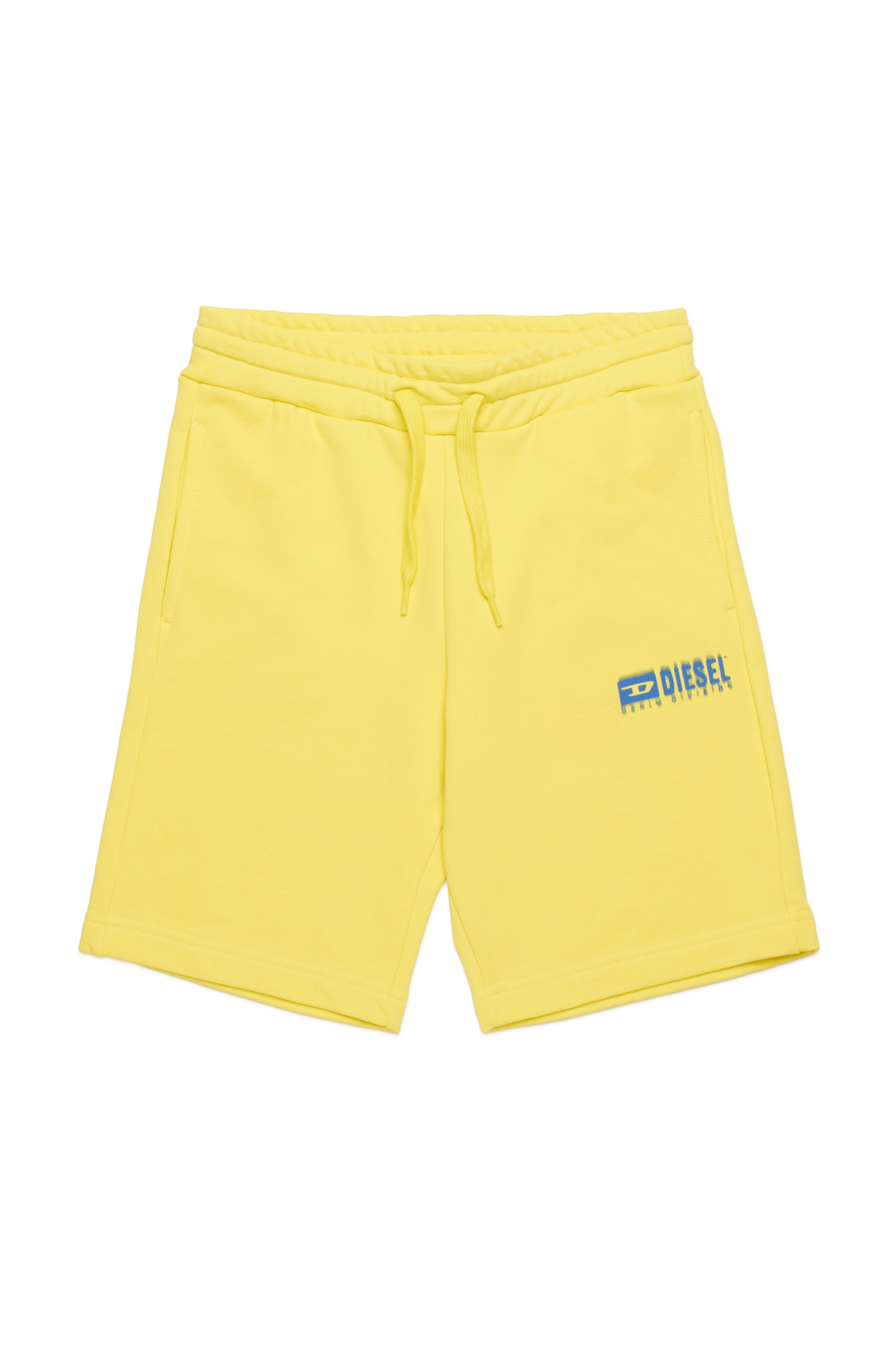 Diesel - PBASESHORT, Man's Sweat shorts with dégradé logo in Yellow - 1