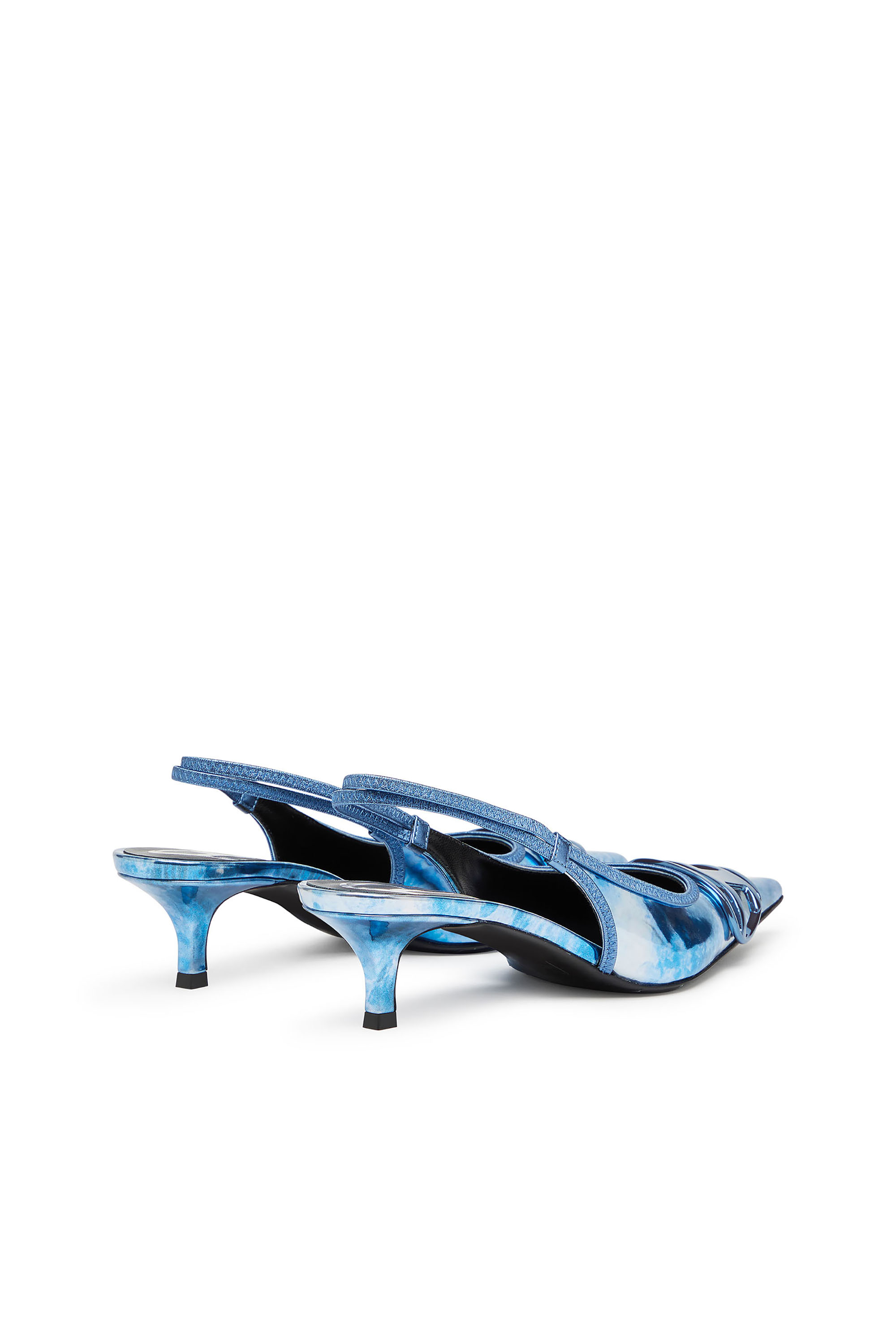 D-VENUS SB 40, Blue Diesel - D-VENUS SB 40, Woman's D-Venus-Two-tone metallic slingback pumps in Blue - 3