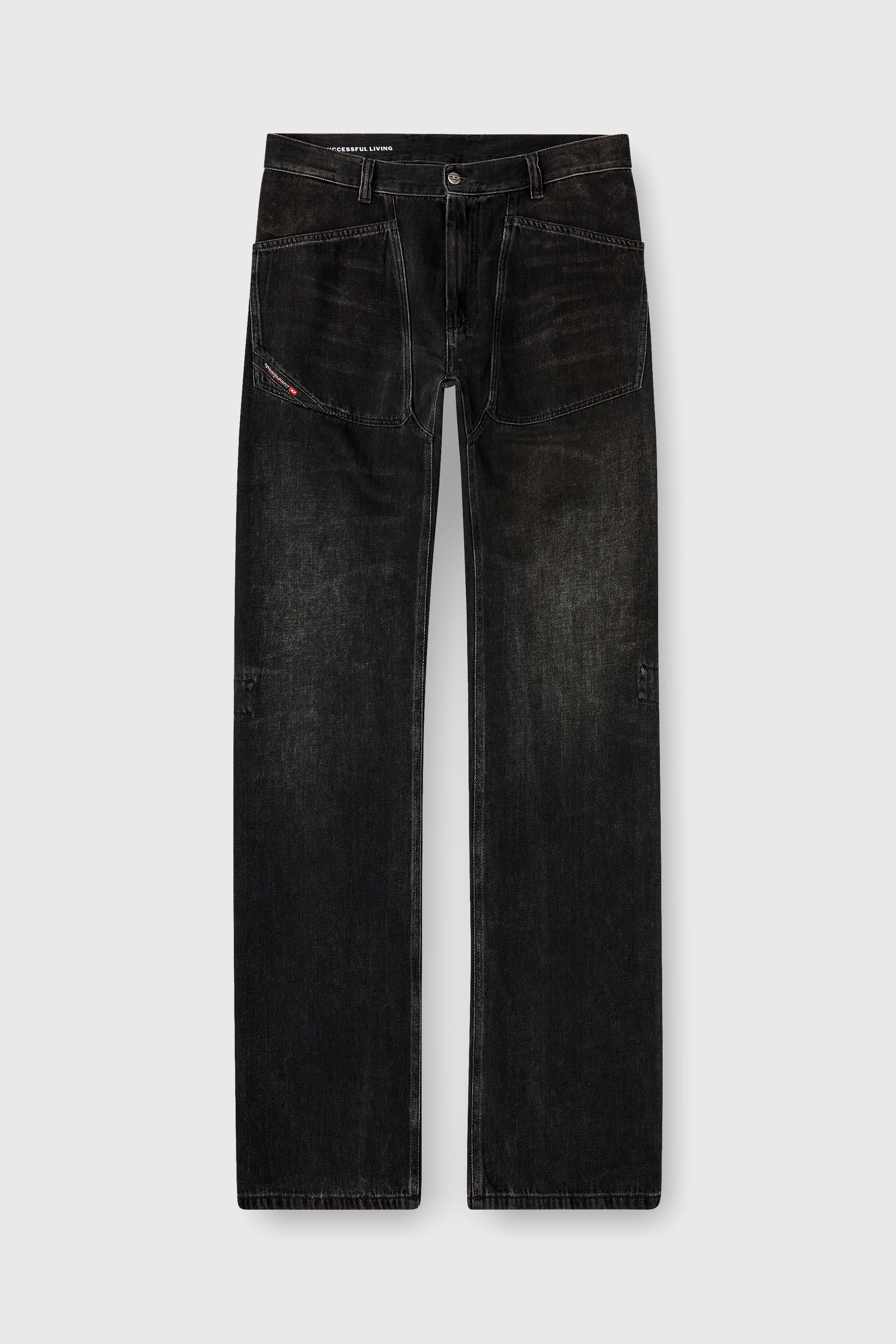 Diesel - Man's Relaxed Jeans D-Zeta 09J96, Black/Dark grey - 6