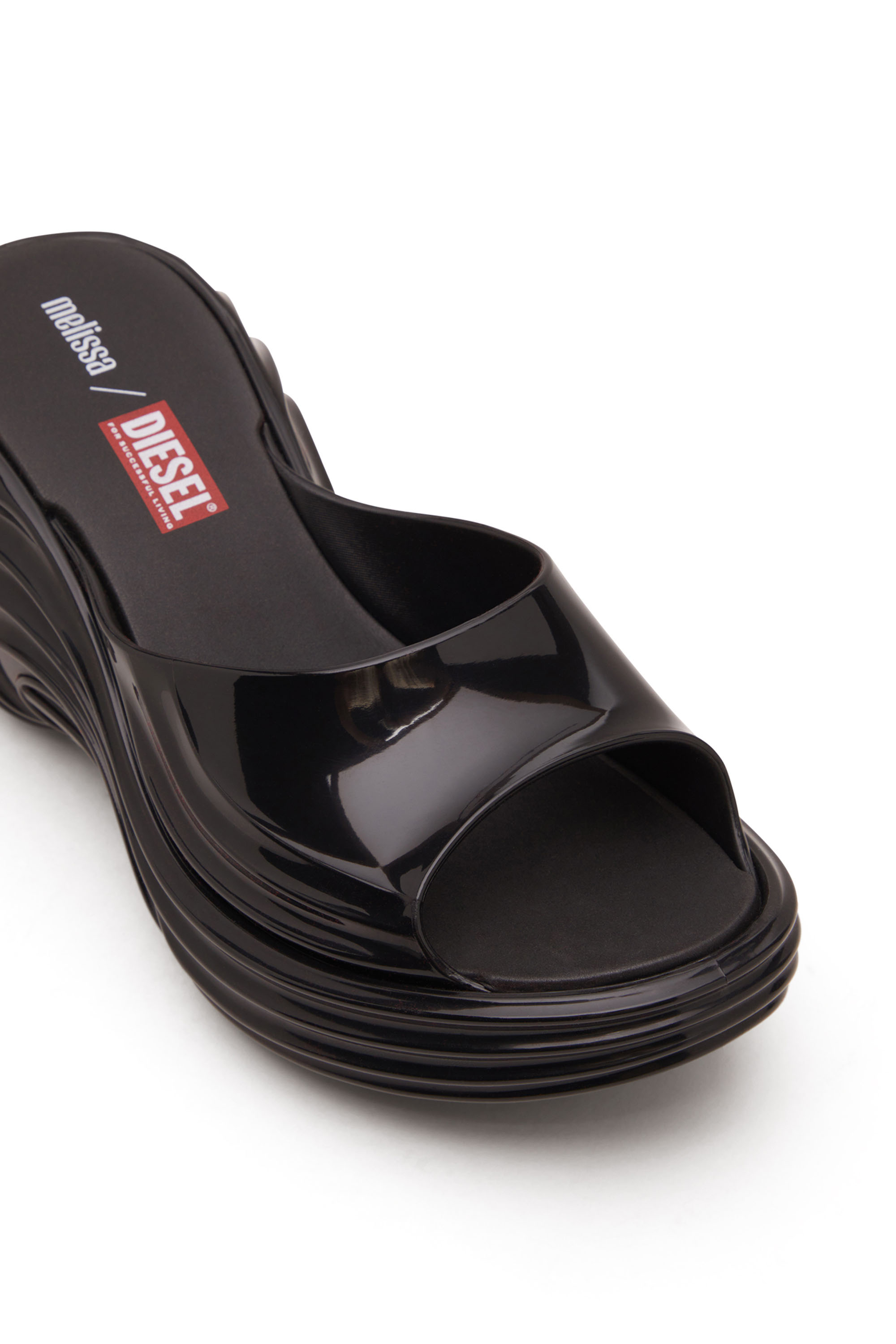 MELISSA QUANTUM PLATFORM, Black Diesel - MELISSA QUANTUM PLATFORM, Woman's Platform mule in Melflex® in Black - 6