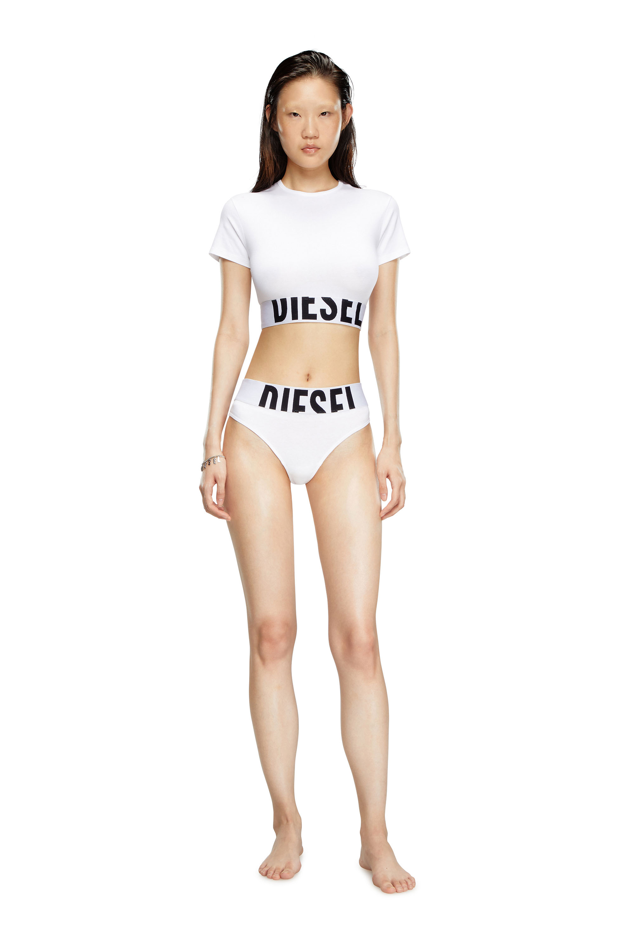 Diesel - UFTEE-SPORT-CROPPED-T-SHIRT, White - Image 2