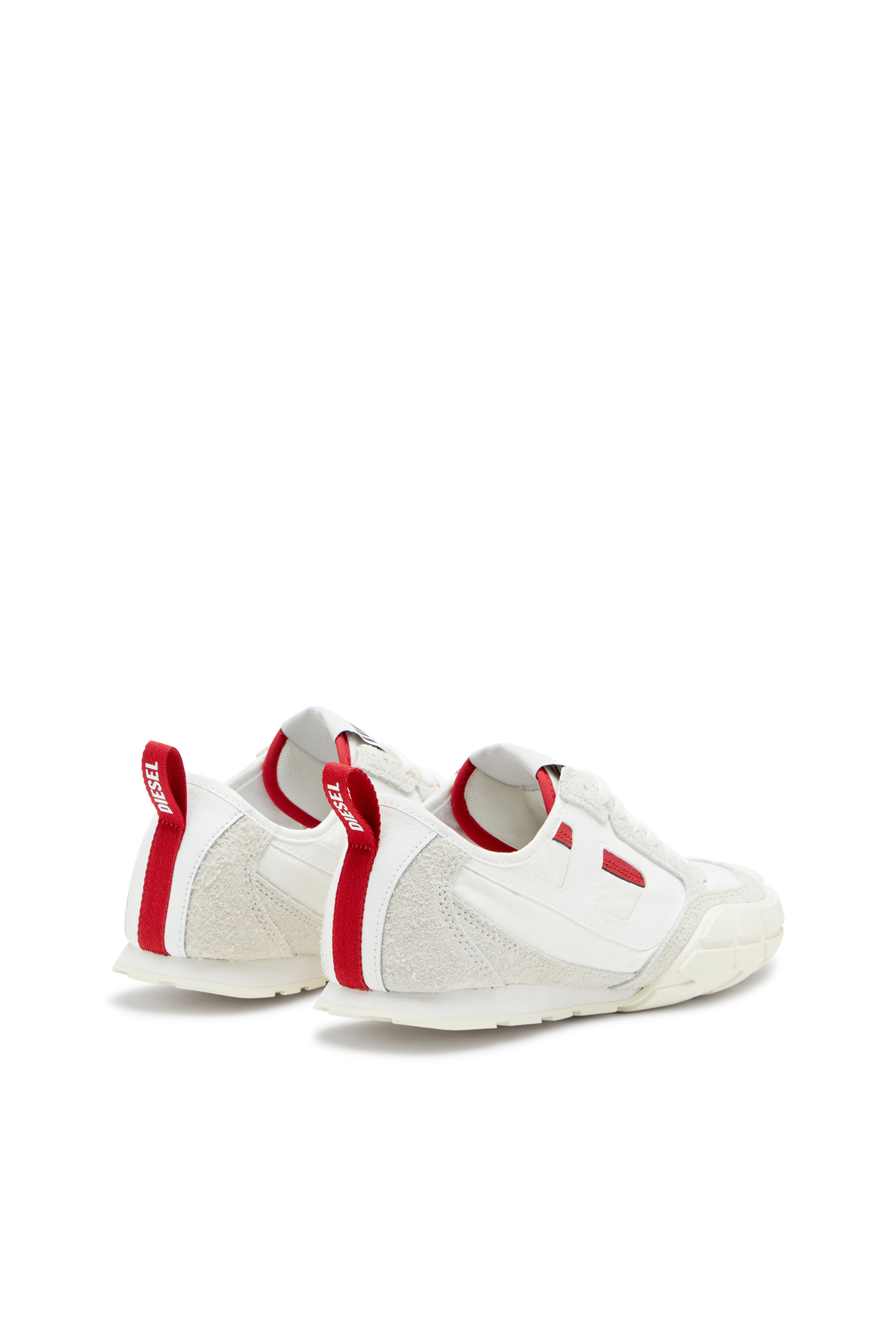 Diesel - S-PAGODHA LOW W, Woman's S-Pagodha-Sneakers in leather, suede and ripstop in White/Red - 3