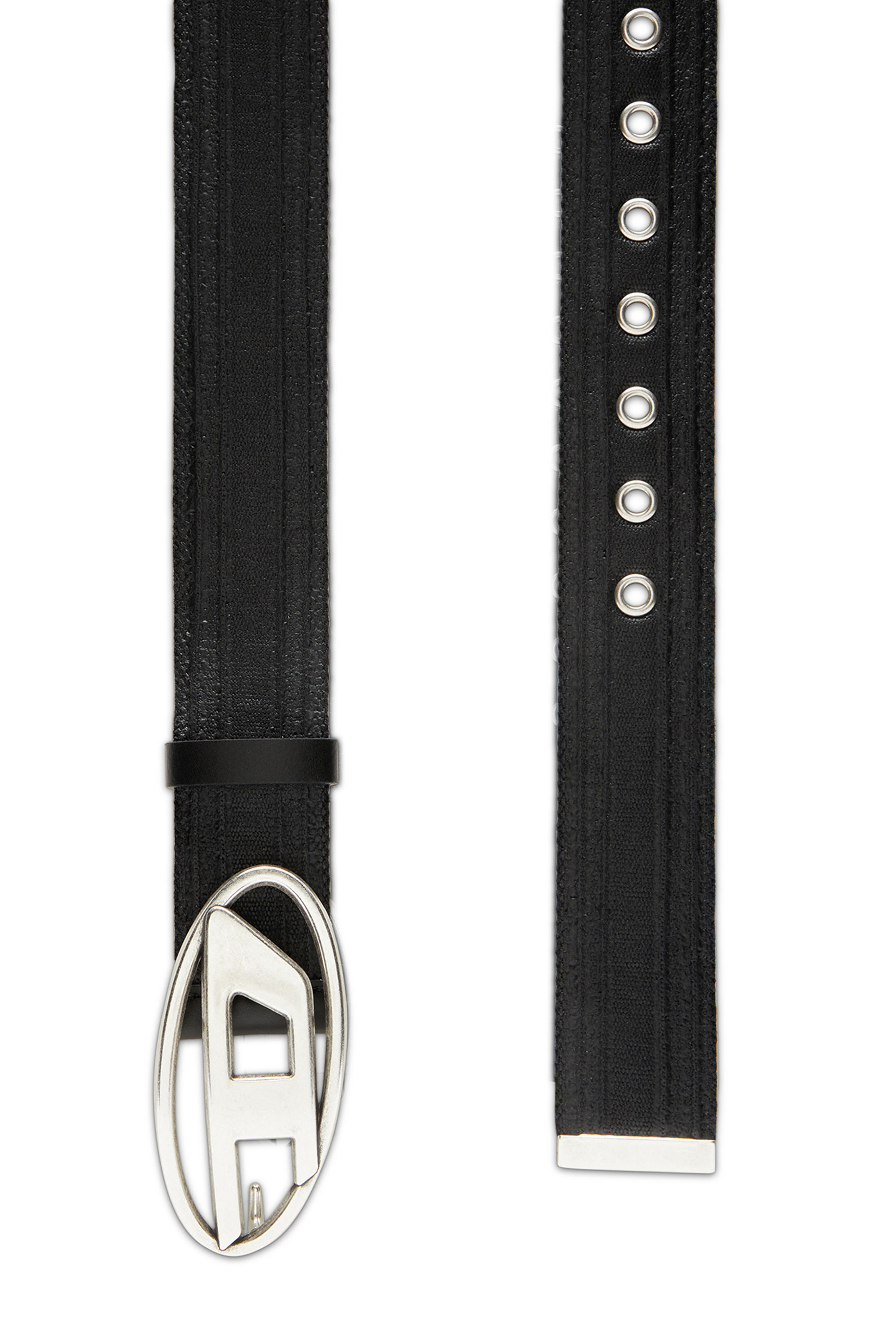 Diesel - B-1DR TAPE, Man's 4cm tape belt in waxed cotton in Black - 2