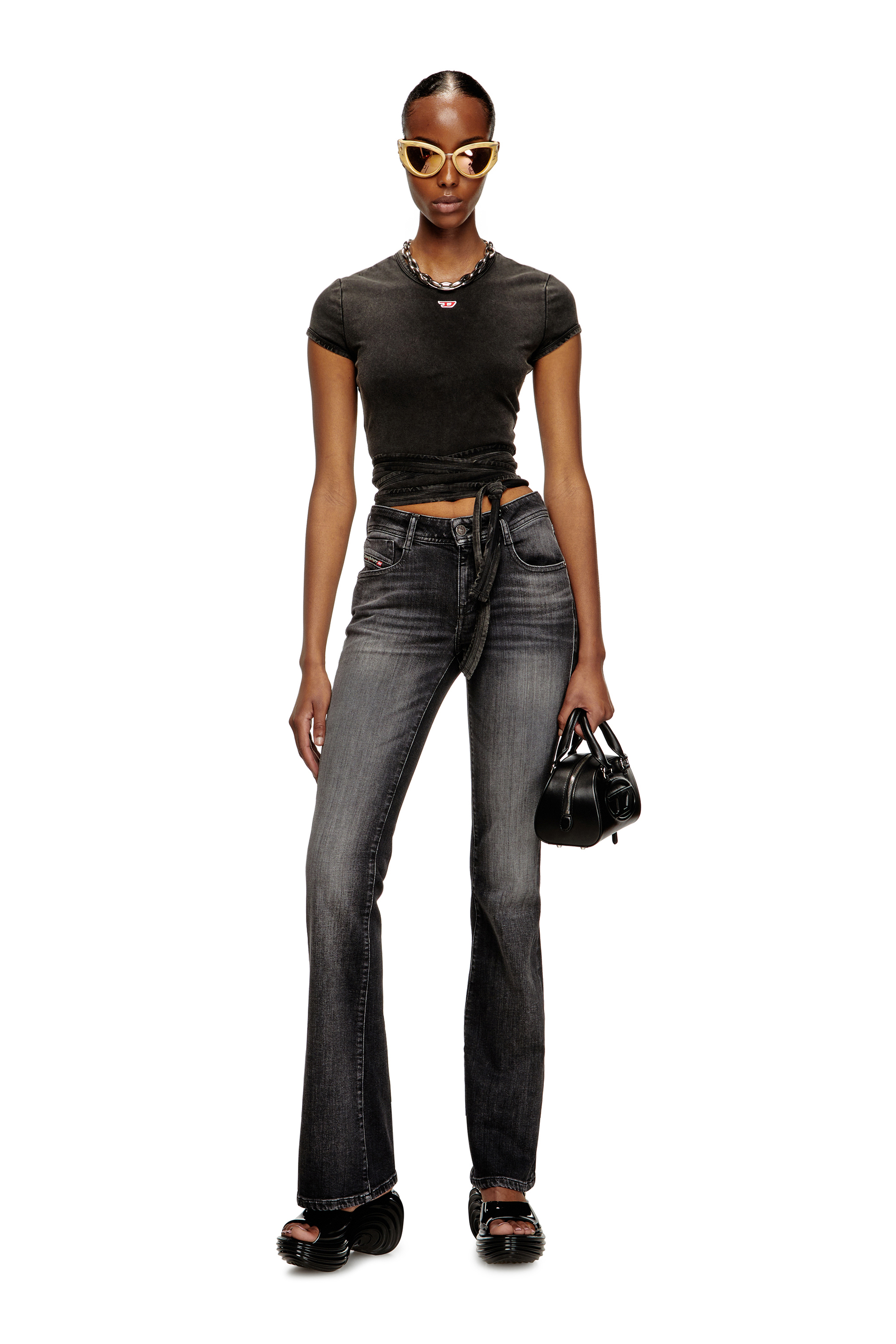 MELISSA QUANTUM PLATFORM, Black Diesel - MELISSA QUANTUM PLATFORM, Woman's Platform mule in Melflex® in Black - 7