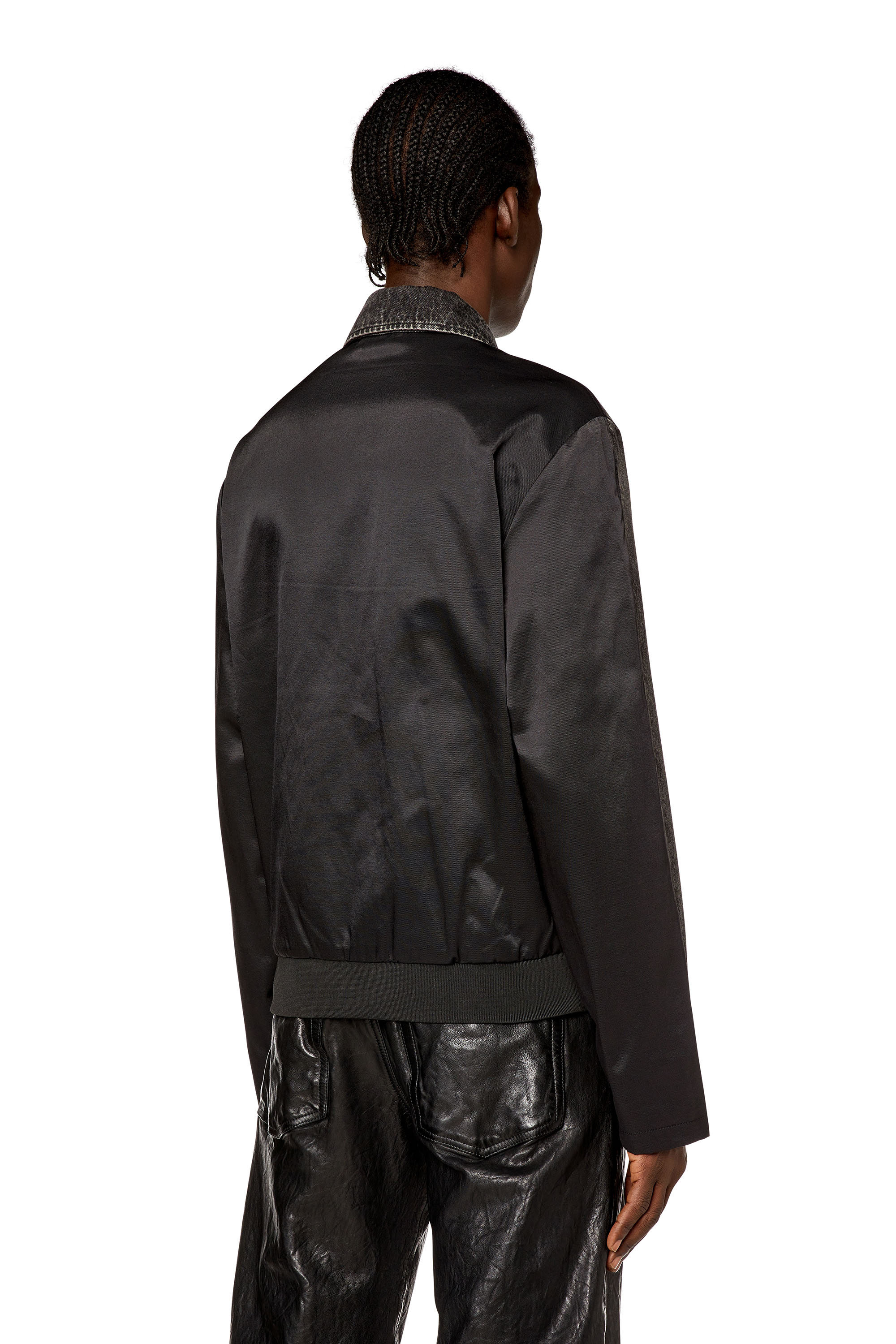 Diesel - J-HARRIS, Man Hybrid jacket in denim and twill in Black - Image 4
