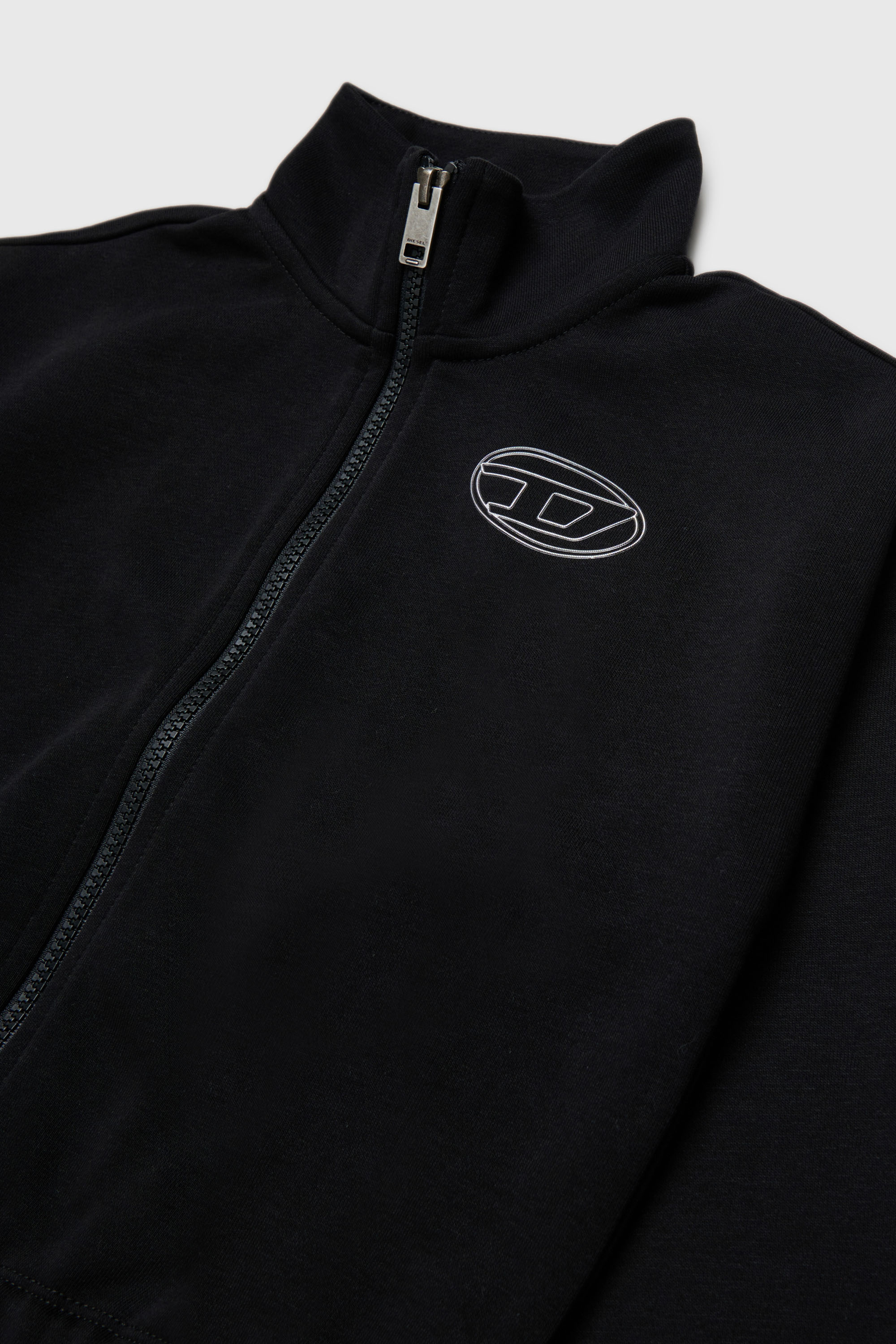 Diesel - SALILA, Woman's Zip-up sweatshirt with Oval D logo in Black - 3